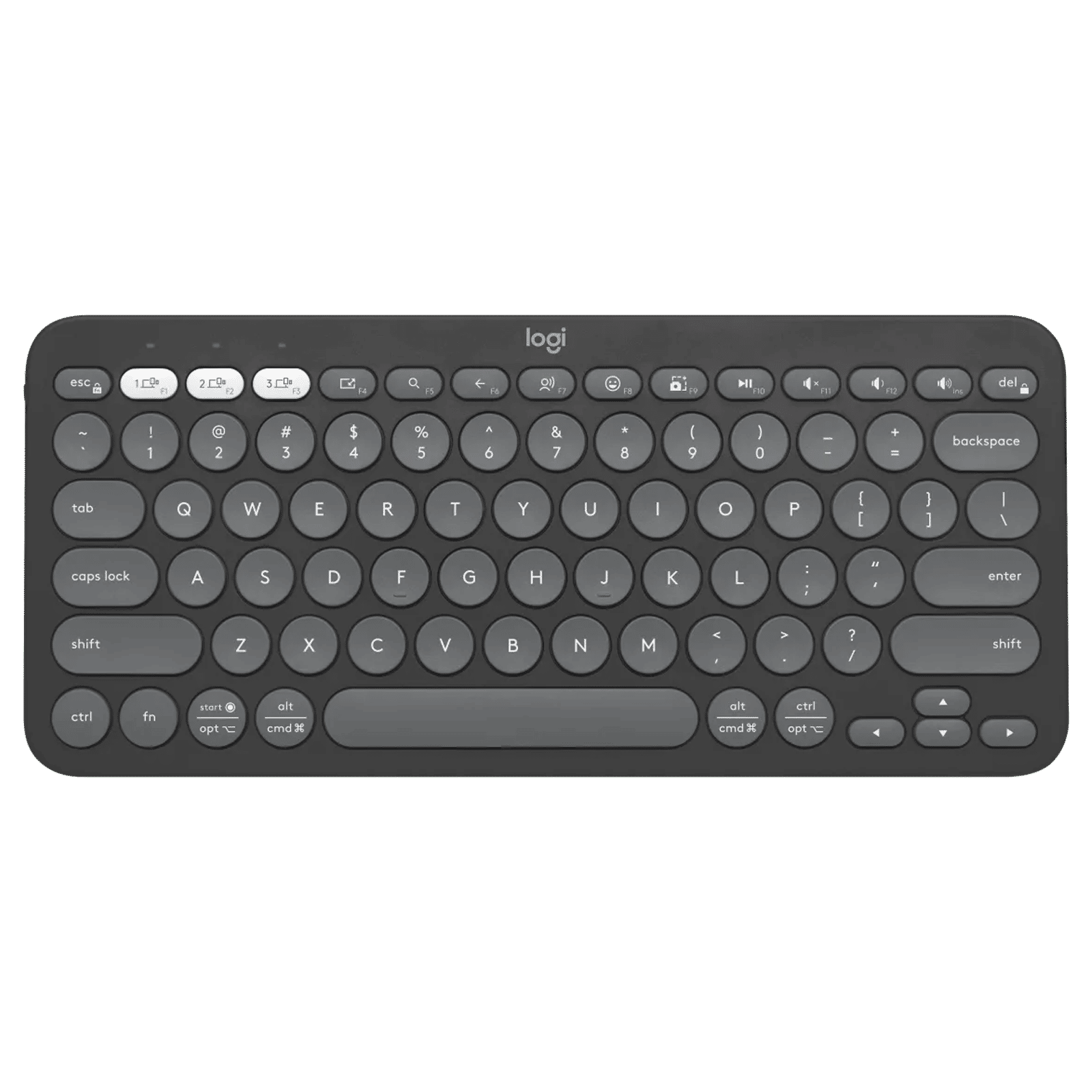 logitech Pebble Keys 2 Bluetooth Wireless Keyboard with Multi Device Pairing (10 Customizable Keys, Tonal Graphite)