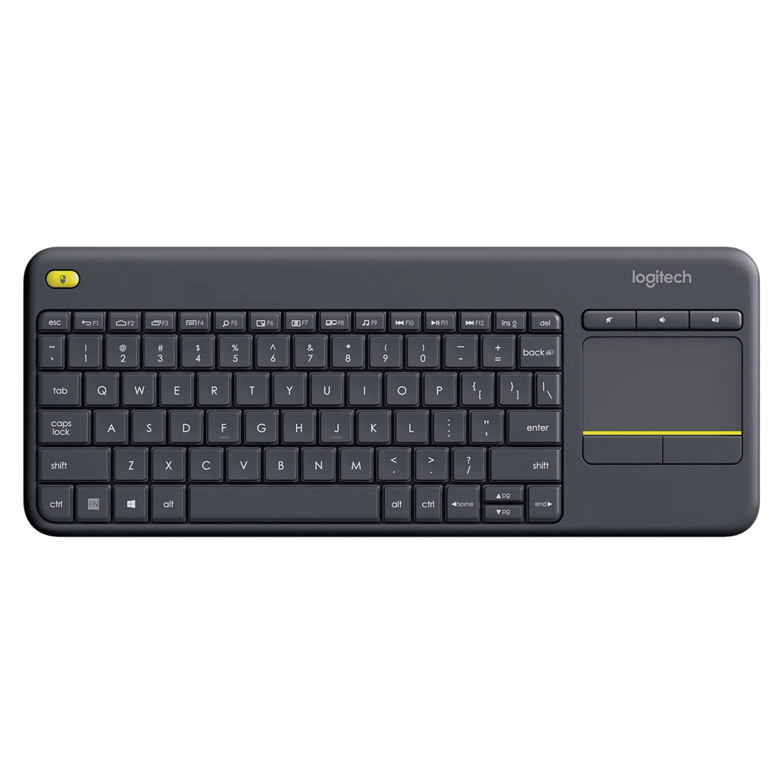 logitech K400 Plus 2.4GHz Wireless Keyboard with Built-in Touchpad (Upto 5 Million Keystrokes, Black)