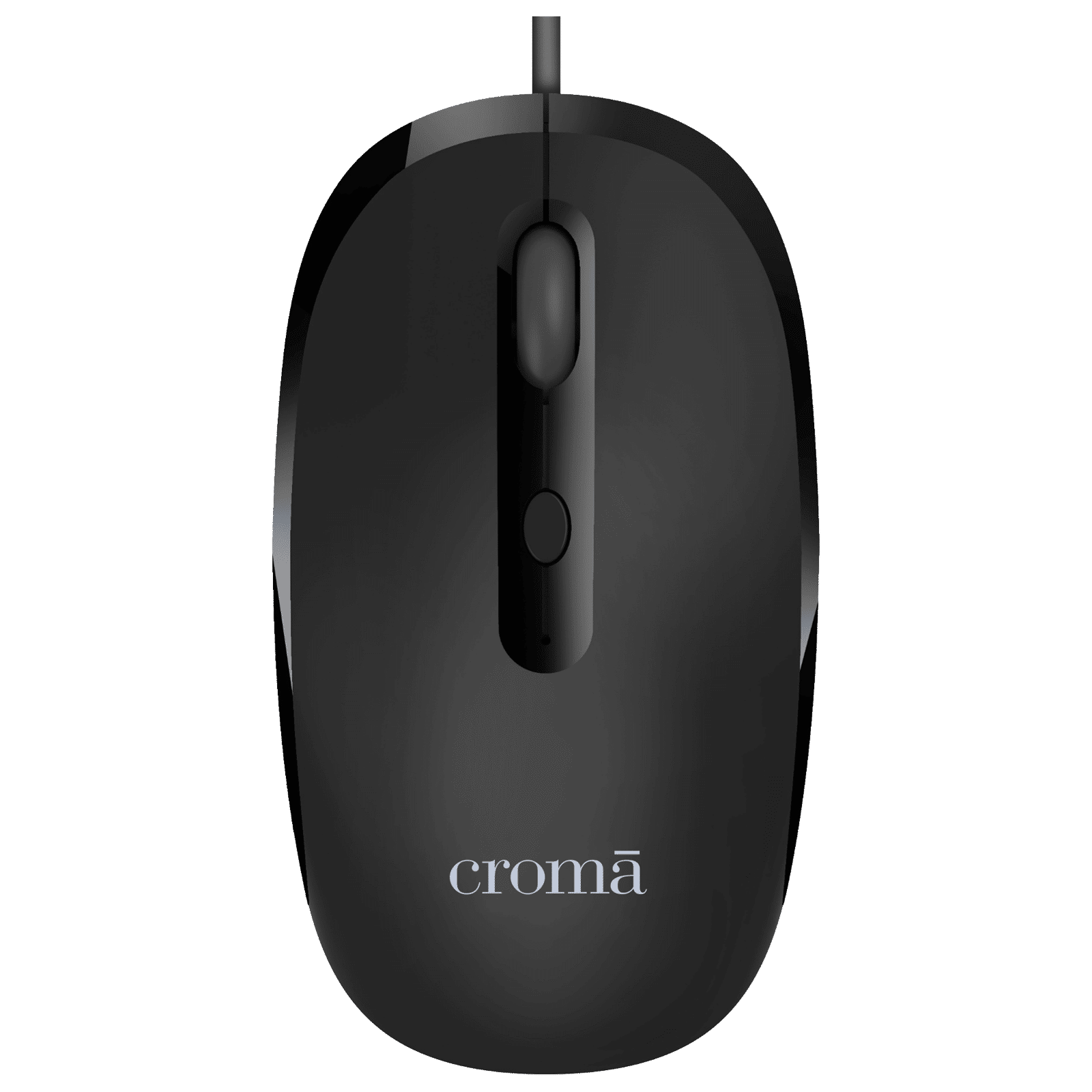 Croma Wired Optical Mouse with 4 Buttons (2400 DPI Adjustable, Ambidextrous Design, Black)