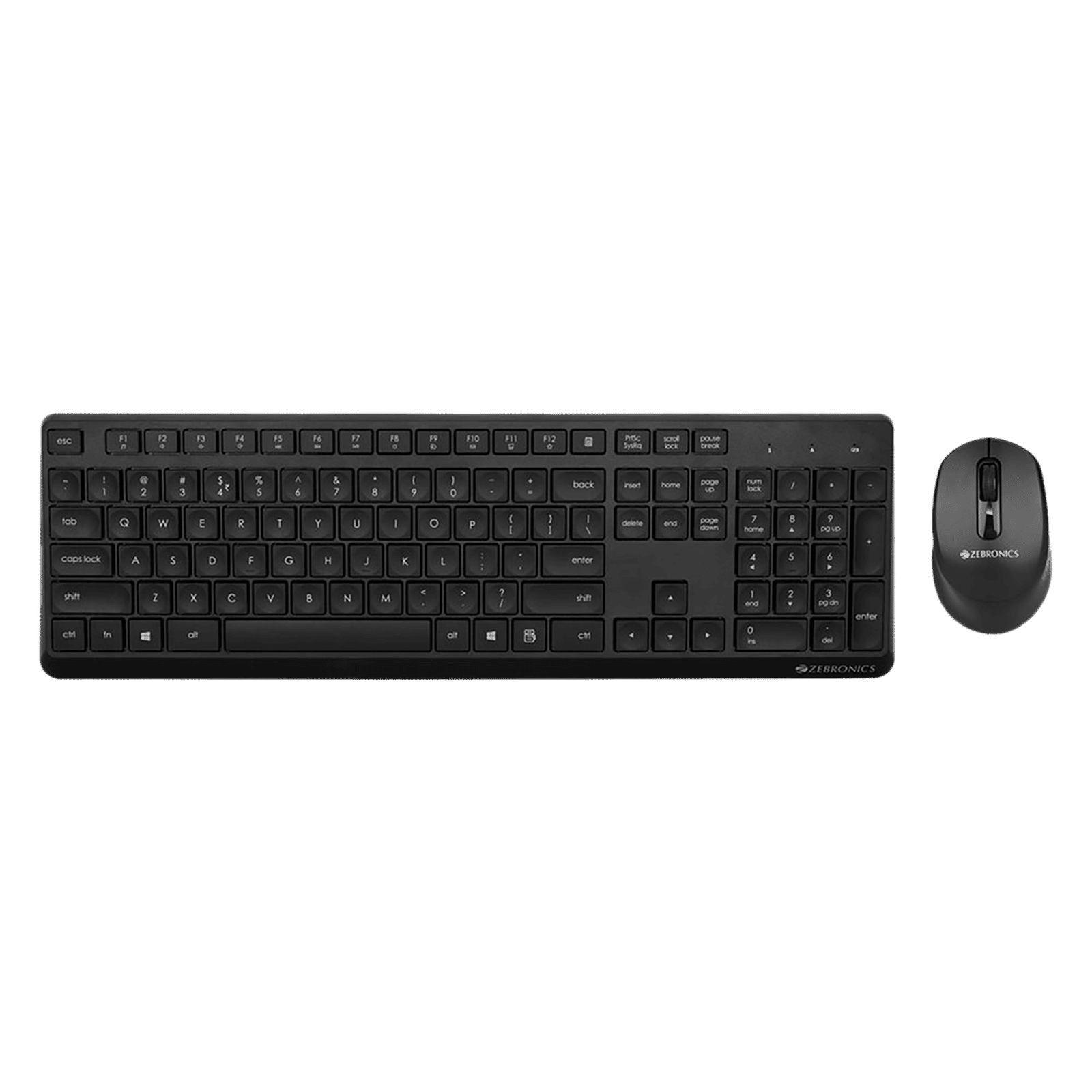 Zebronics Zeb Companion 200 Wireless Keyboard & Mouse Combo (106 Keys, 1600 DPI, Power Saving Mode, Black)