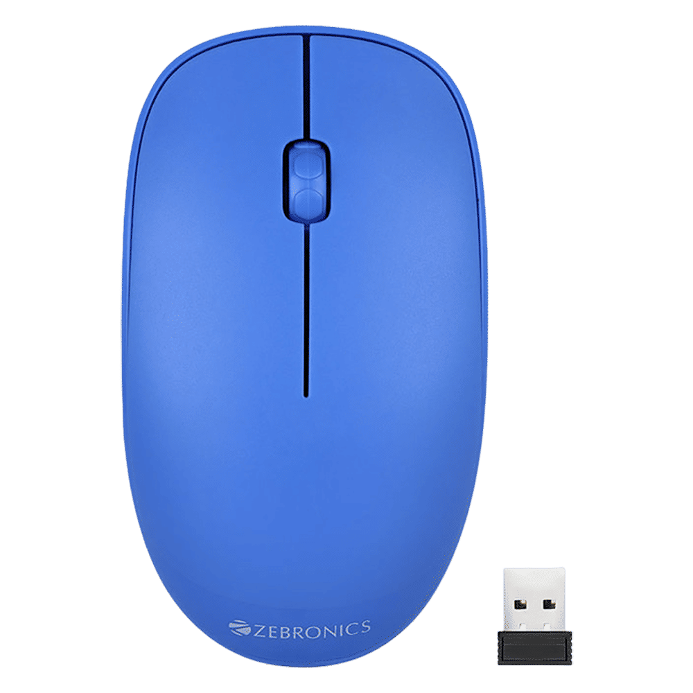 Zebronics Zeb-Haze 2.4GHz Wireless Optical Mouse with 1 Million Click Cycles (1200 DPI Adjustable, Power Saving Mode, Blue)
