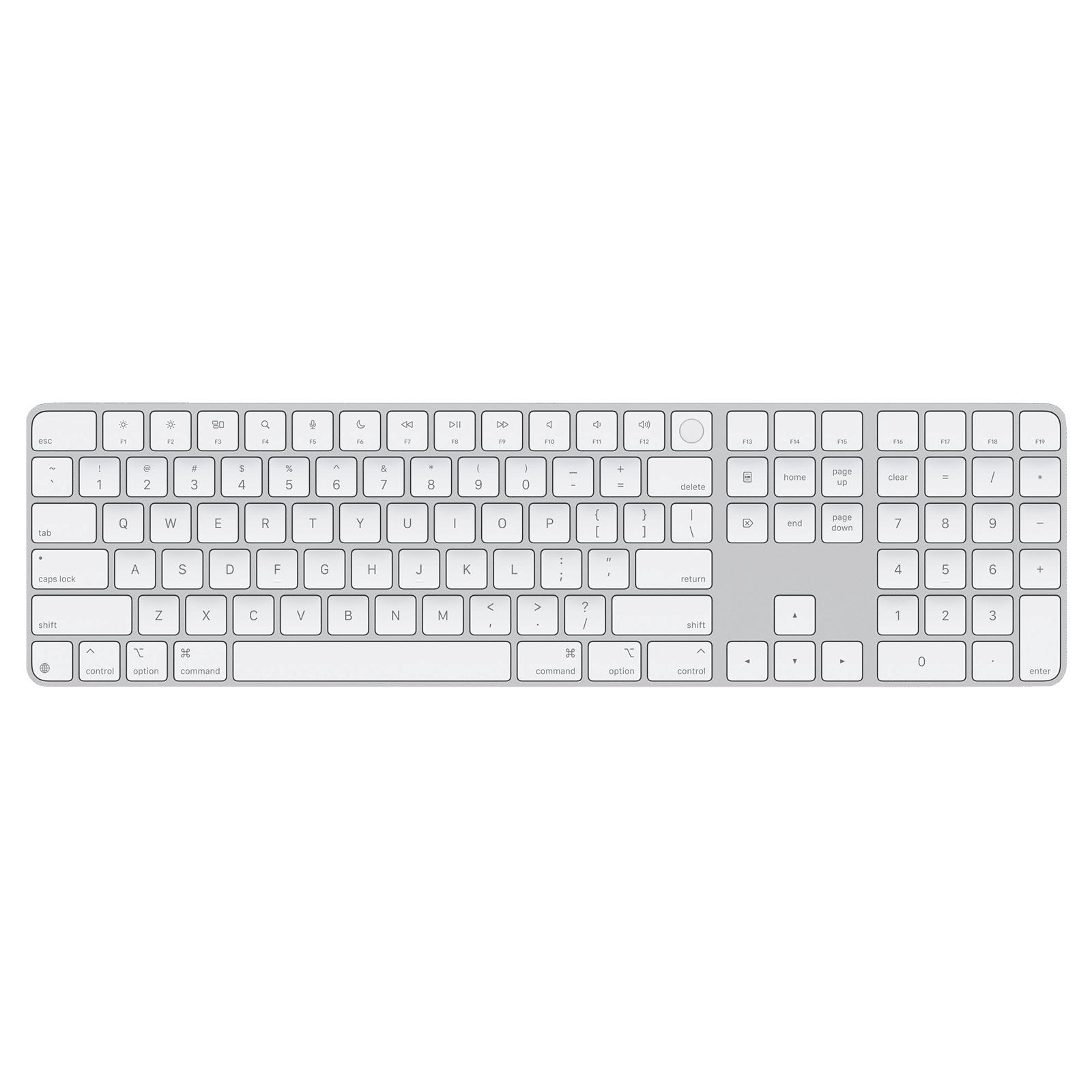 Apple Magic Rechargeable Bluetooth Wireless Keyboard with Dedicated Multimedia Keys (Pair & Charge, White)
