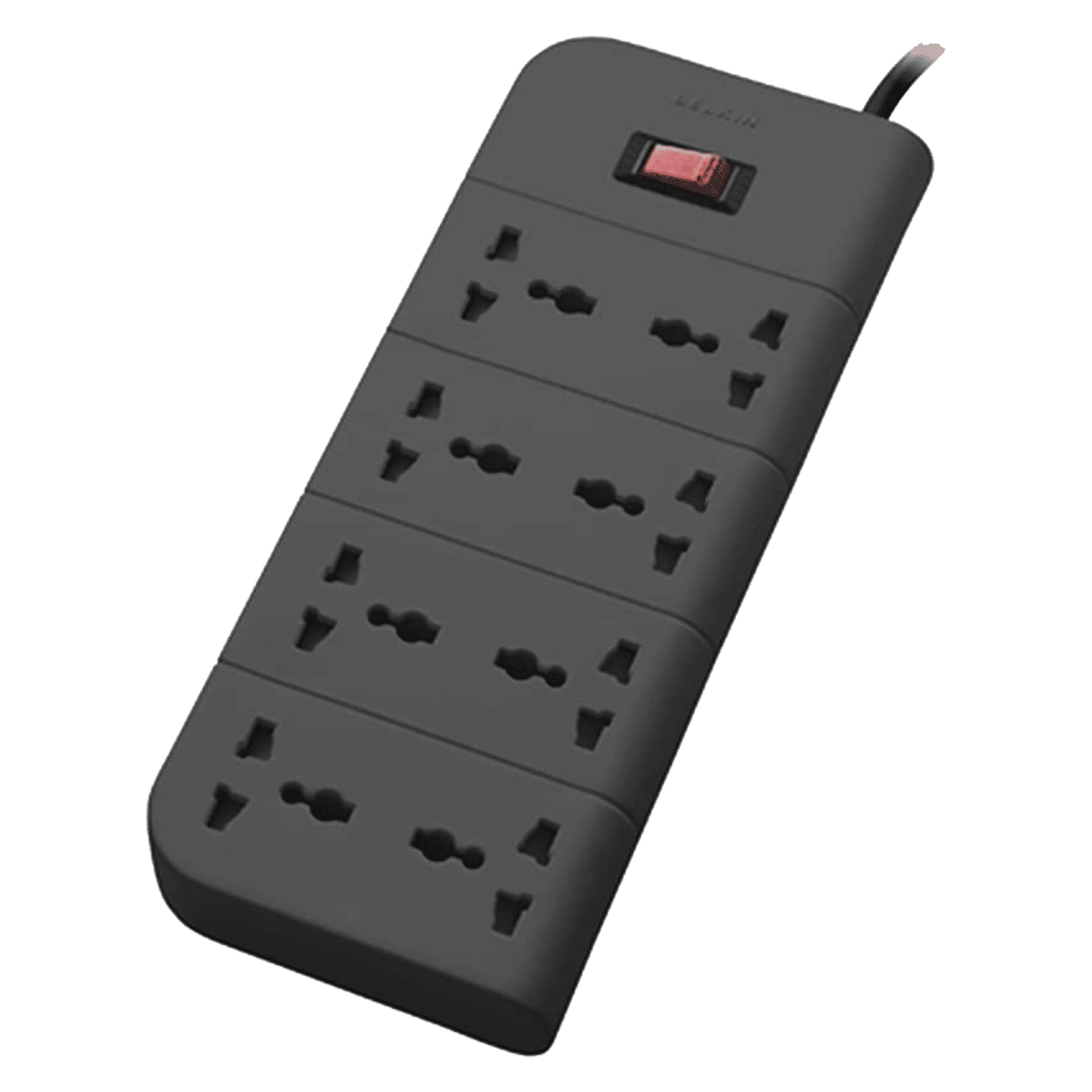 belkin Economy Series 6 Amps 8 Sockets Surge Protector with Individual Switch (2 Meters, Heavy Duty Cable Overload Protection, F9E800zb2M, Grey)