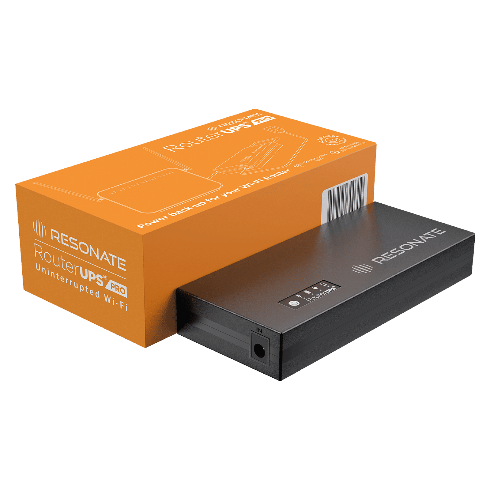 RESONATE RouterUPS Pro UPS for WiFi Router (Up to 6 Hours Power Backup, CRU12V3A, Black)