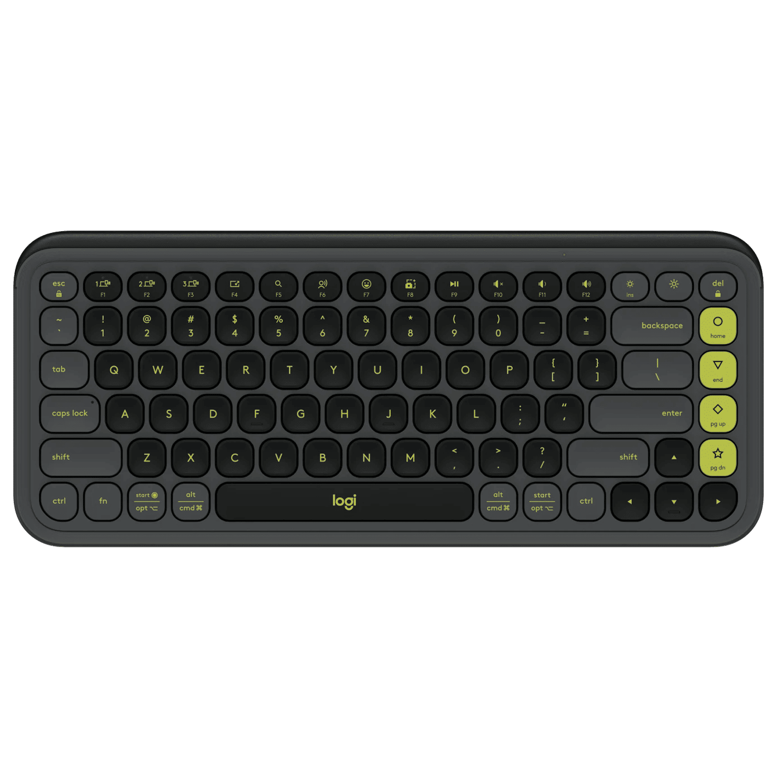 logitech POP Icon Keys Bluetooth Wireless Keyboard with Customizable Action Keys (Easy Switch Keys, Graphite and Green)