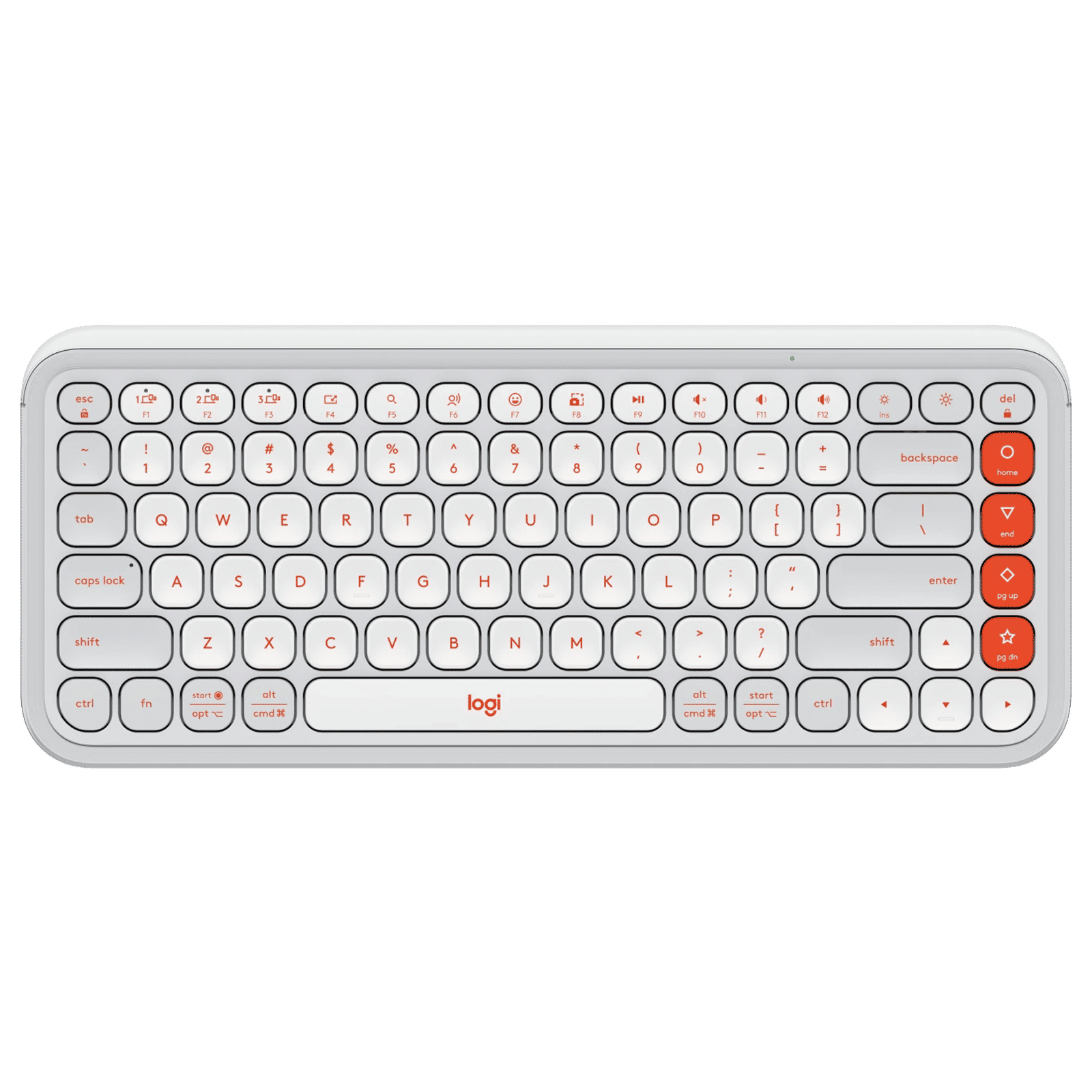 logitech POP Icon Keys Bluetooth Wireless Keyboard with Customizable Action Keys (Easy Switch Keys, Off White and Orange)