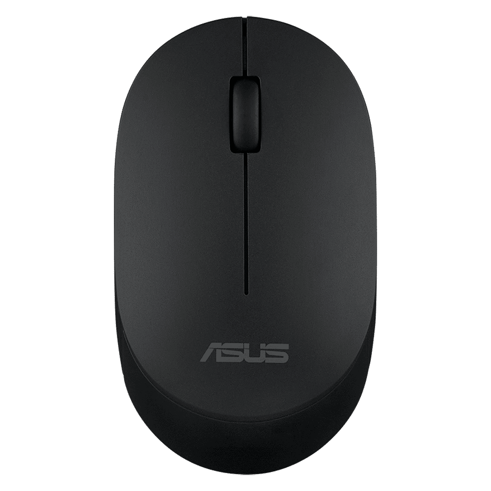 ASUS MW103-BLK Wireless Optical Mouse with Silent Click Buttons (1600 DPI, Ambidextrous Design, Black)