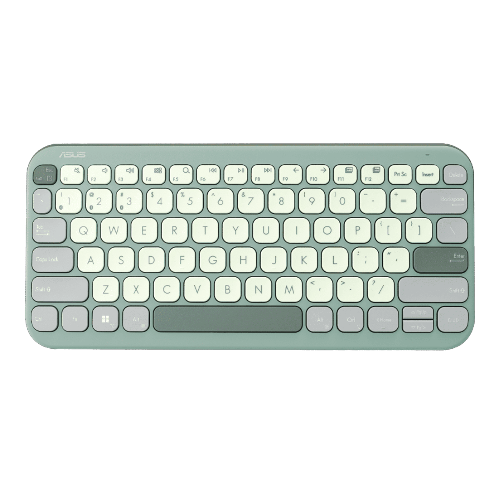 ASUS Marshmallow KW100-GTL Bluetooth 5.0 Wireless Keyboard with Up to 3 Devices Connectivity (1.6mm Travel Distance, Green Tea Latte)
