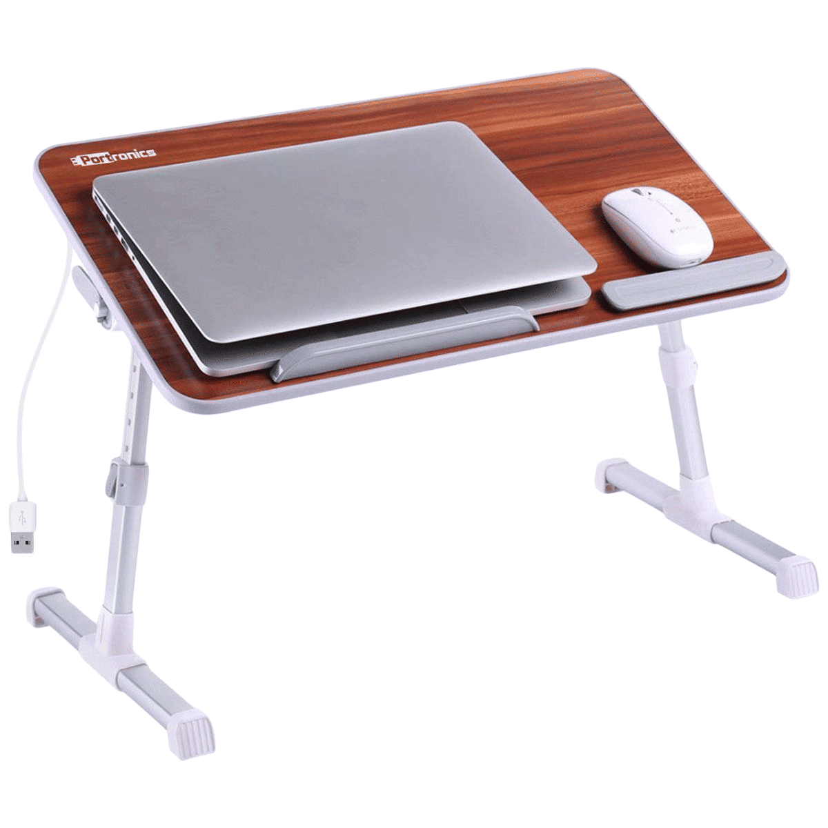 PORTRONICS My Buddy Plus Portable Laptop Stand (USB 2.0 Connector, POR-895, Brown)