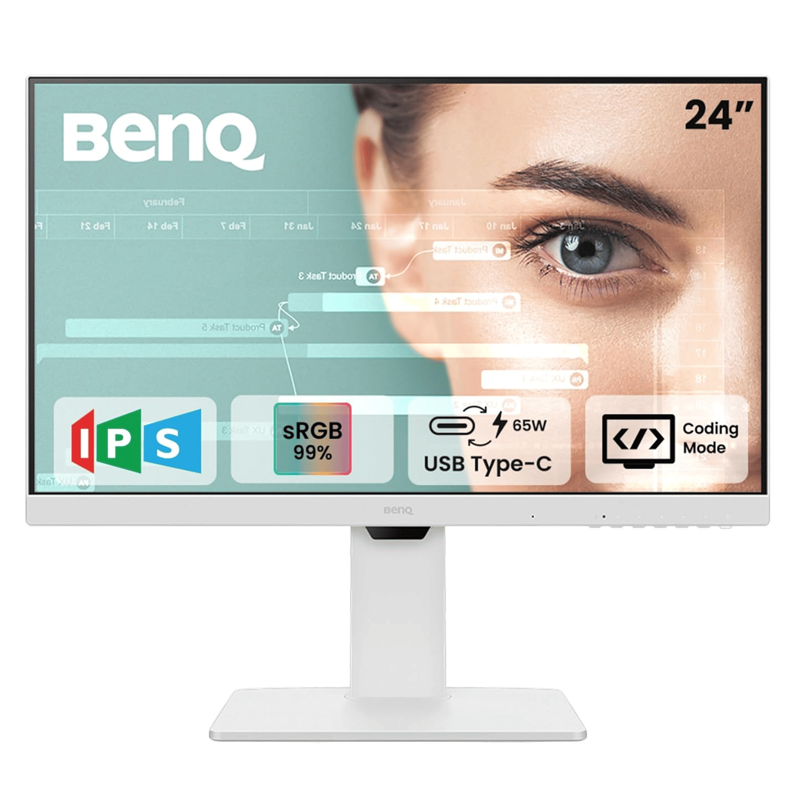 BenQ 60.45 cm (23.8 inch) Full HD IPS Panel LCD Height Adjustable Monitor with LED Backlight