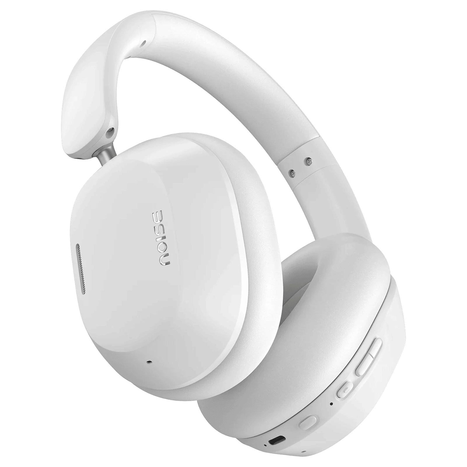noise Airwave Max 5 Bluetooth Headphone with Mic (Adaptive Hybrid ANC, On Ear, Calm White)
