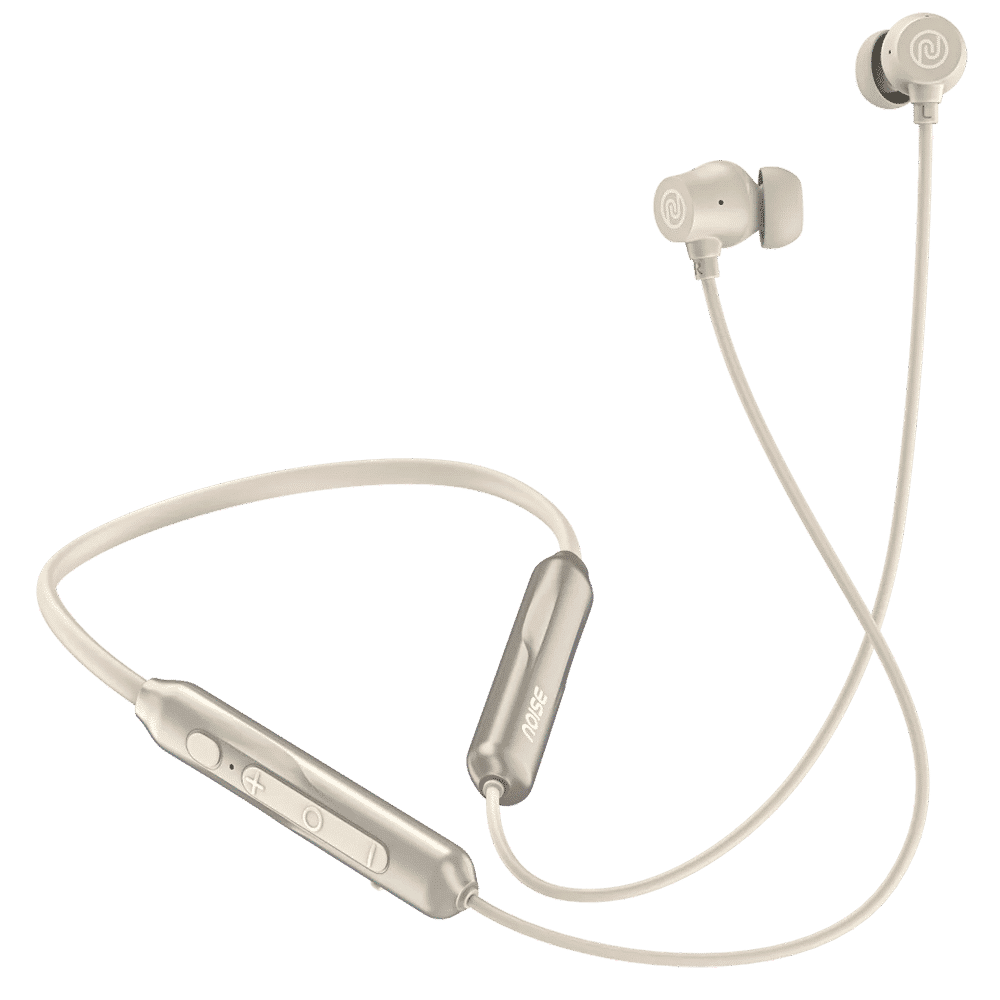 noise Airwave Pro Neckband with Active Noise Cancellation (IPX5 Water Resistant, Instacharge, Metallic Beige)