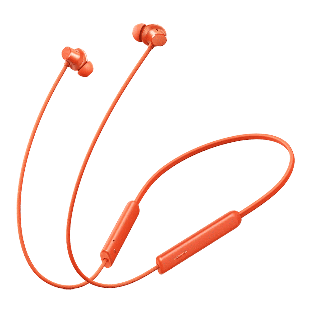 realme Buds Wireless 5 Lite Neckband with Environmental Noise Cancellation (IP55 Dust & Water Resistant, Dual Device Connection, Cyber Orange)