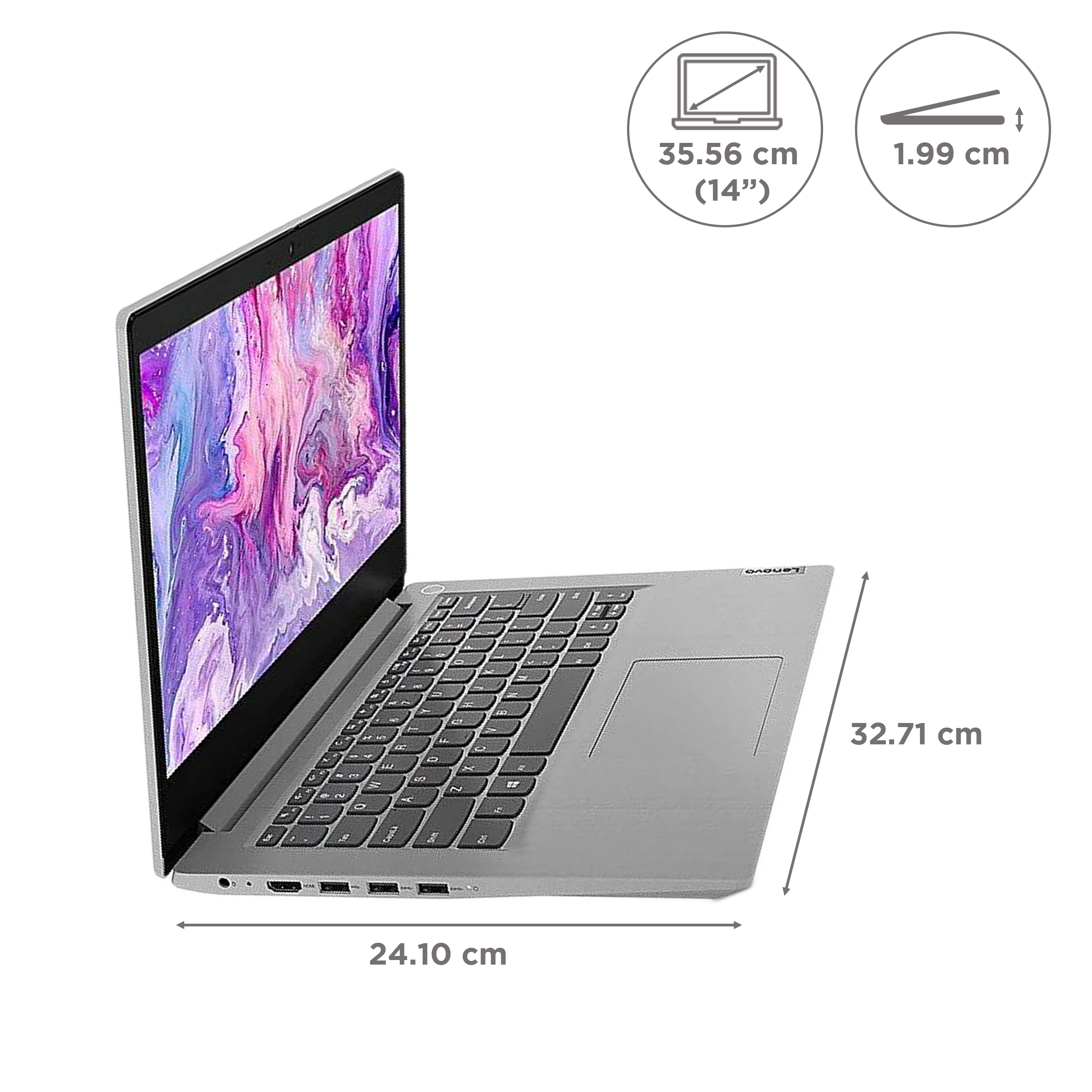 Lenovo IdeaPad Slim3 14IGL05 Intel Celeron 4th Gen (14 inch, 4GB, 256GB,  Windows 11, MS Office 2021, Intel UHD 600 Graphics, HD IPS Display,  Platinum