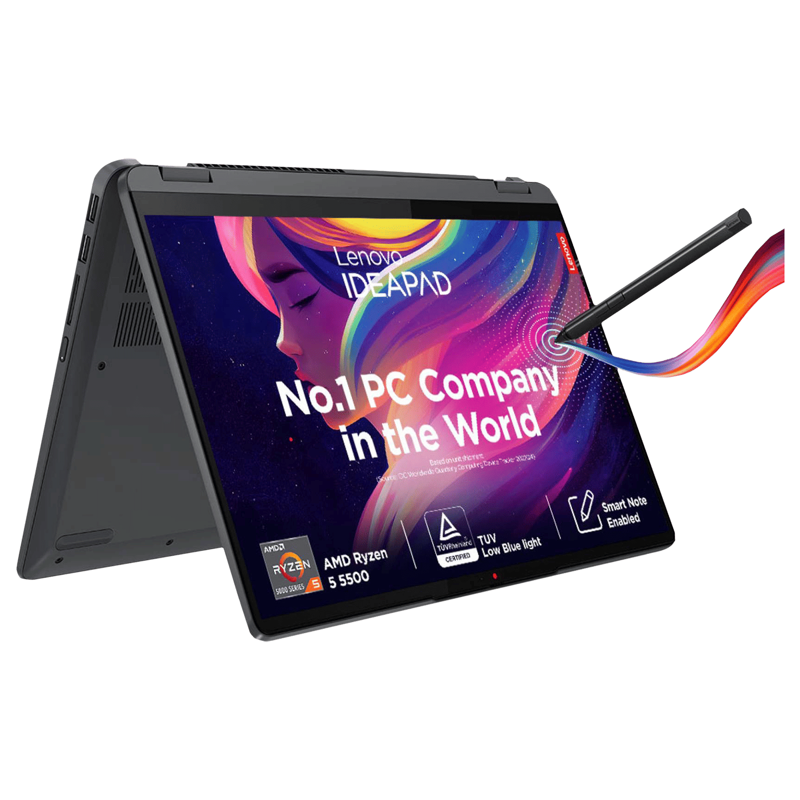 Lenovo IdeaPad Flex 5 AMD Ryzen 5 (14 inch, 16GB, 512GB, Windows 11 Home, MS Office 2021, AMD Radeon, Full HD IPS Display, Storm Grey, 82R9006DIN)