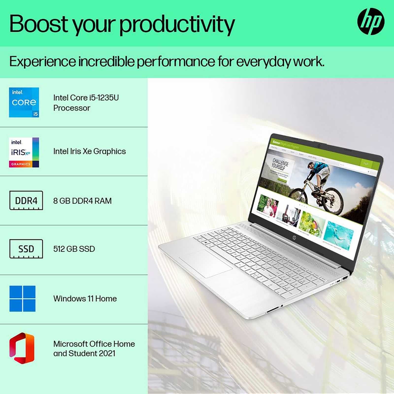 Buy HP 15s-fq5202TU Intel Core i5 12th Gen inch, 8GB, 512GB