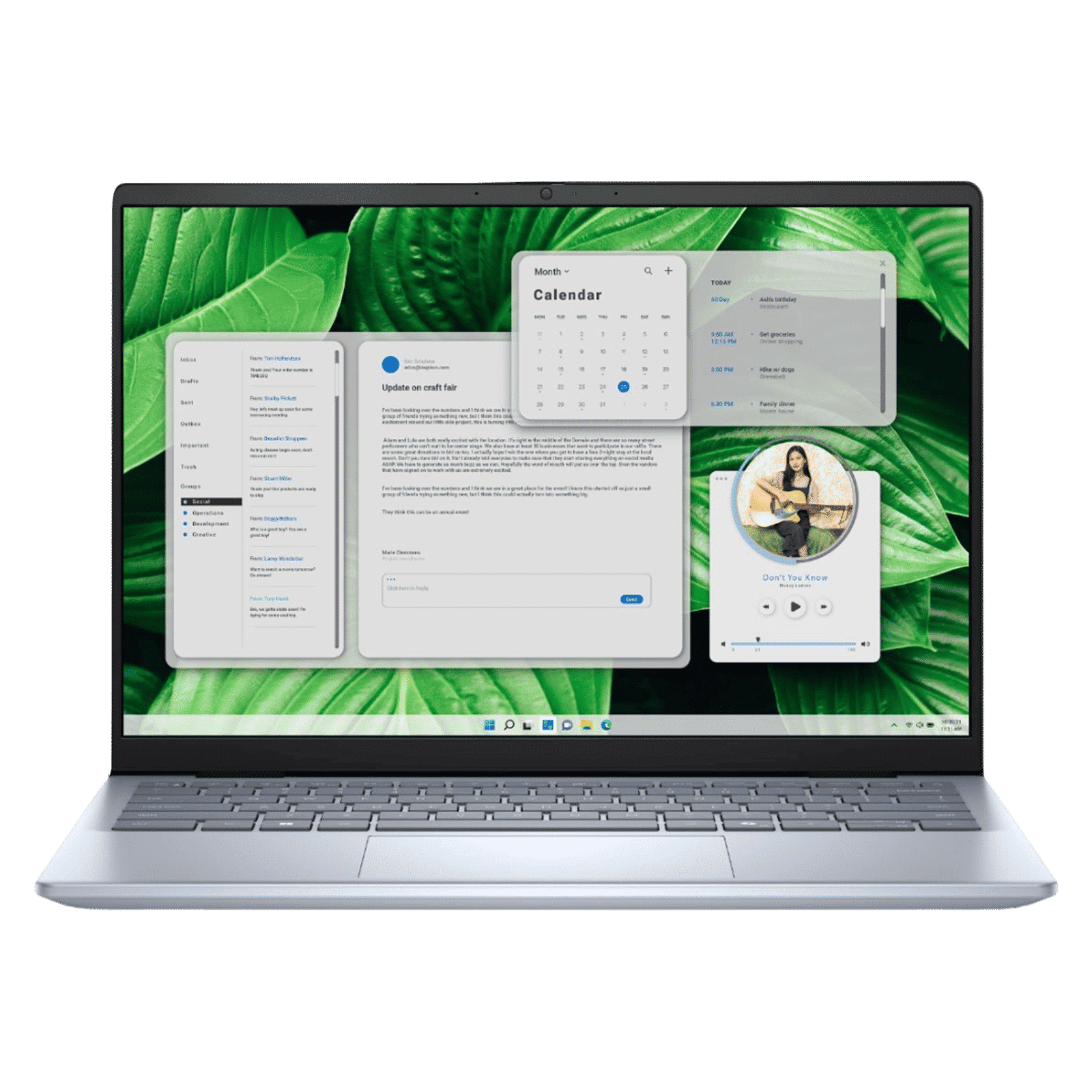 DELL Inspiron 5445 AMD Ryzen 5 8540U 8th Gen Thin & Light Laptop (16GB, 512GB SSD, Windows 11 Home, 14 inch FHD Plus Display, MS Office 2021, Ice Blue, 1.61 KG)