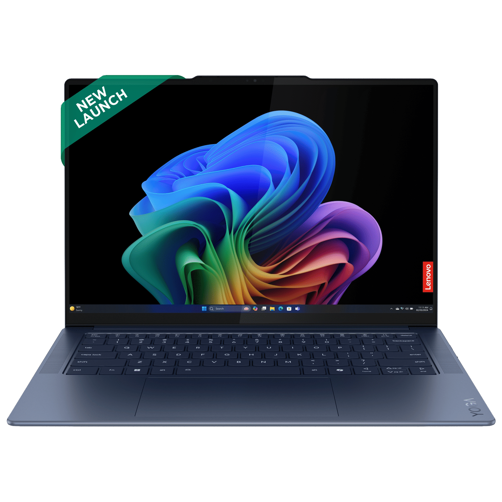Lenovo Yoga Slim 7x Snapdragon X Elite X1E 9th Gen Touchscreen Thin & Light Laptop (32GB, 1TB SSD, Windows 11 Home, 14.5 inch OLED Display, MS Office 2021, Cosmic Blue, 1.28 KG)