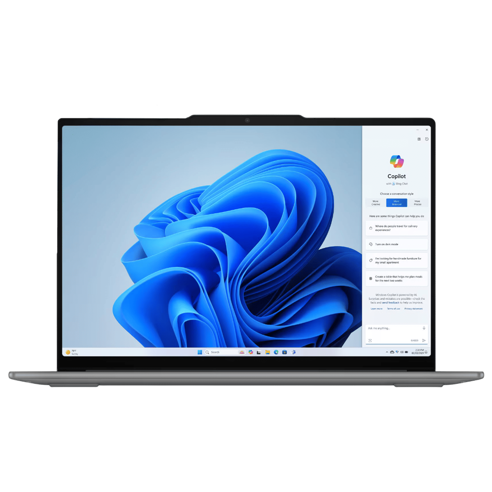 Lenovo Yoga Slim 7 Intel Core Ultra 7 258V  Touchscreen Thin & Light Laptop (32GB, 1TB SSD, Windows 11 Home, 15.3 inch WQXGA+ IPS Display, MS Office 2024, Luna Grey, 1.53 KG)