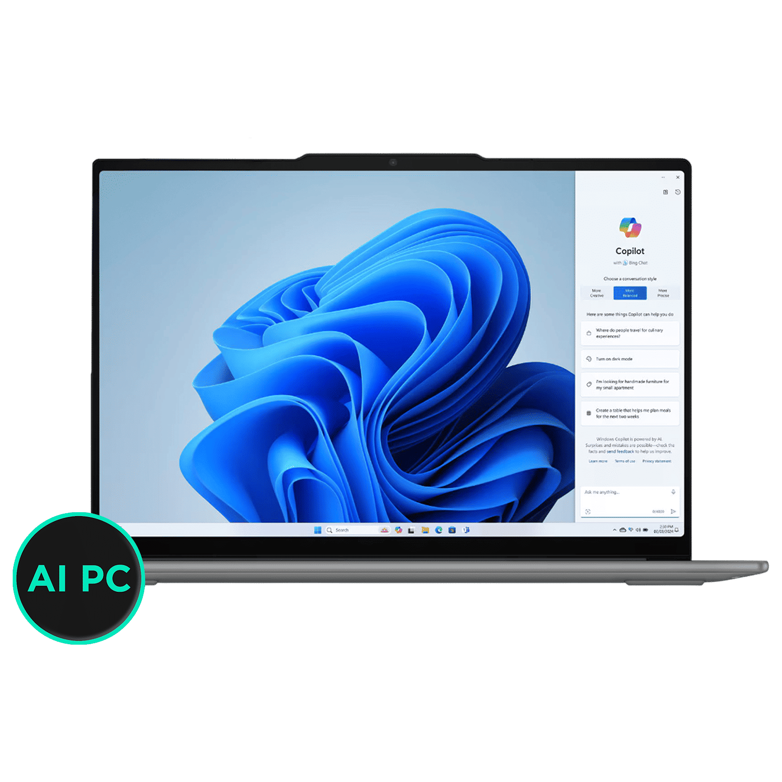 Lenovo Yoga Slim 7 Intel Core Ultra 7 258V  Touchscreen Thin & Light Laptop (32GB, 1TB SSD, Windows 11 Home, 15.3 inch WQXGA+ IPS Display, MS Office 2024, Luna Grey, 1.53 KG)