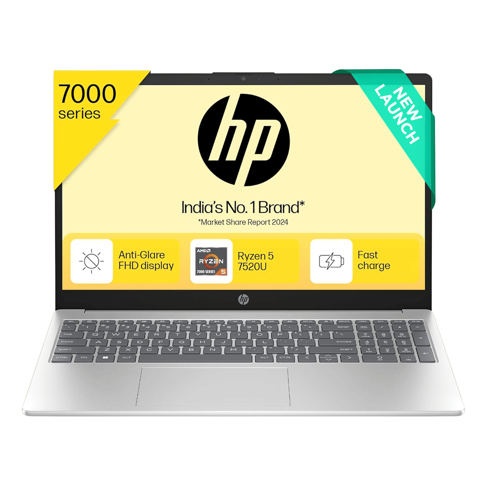 HP 15-fc0156AU AMD Ryzen 5 Thin & Light Laptop (16GB, 512GB SSD, Windows 11 Home, 15.6 inch Full HD Display, MS Office Home 2021, Natural Silver, 1.59 KG)