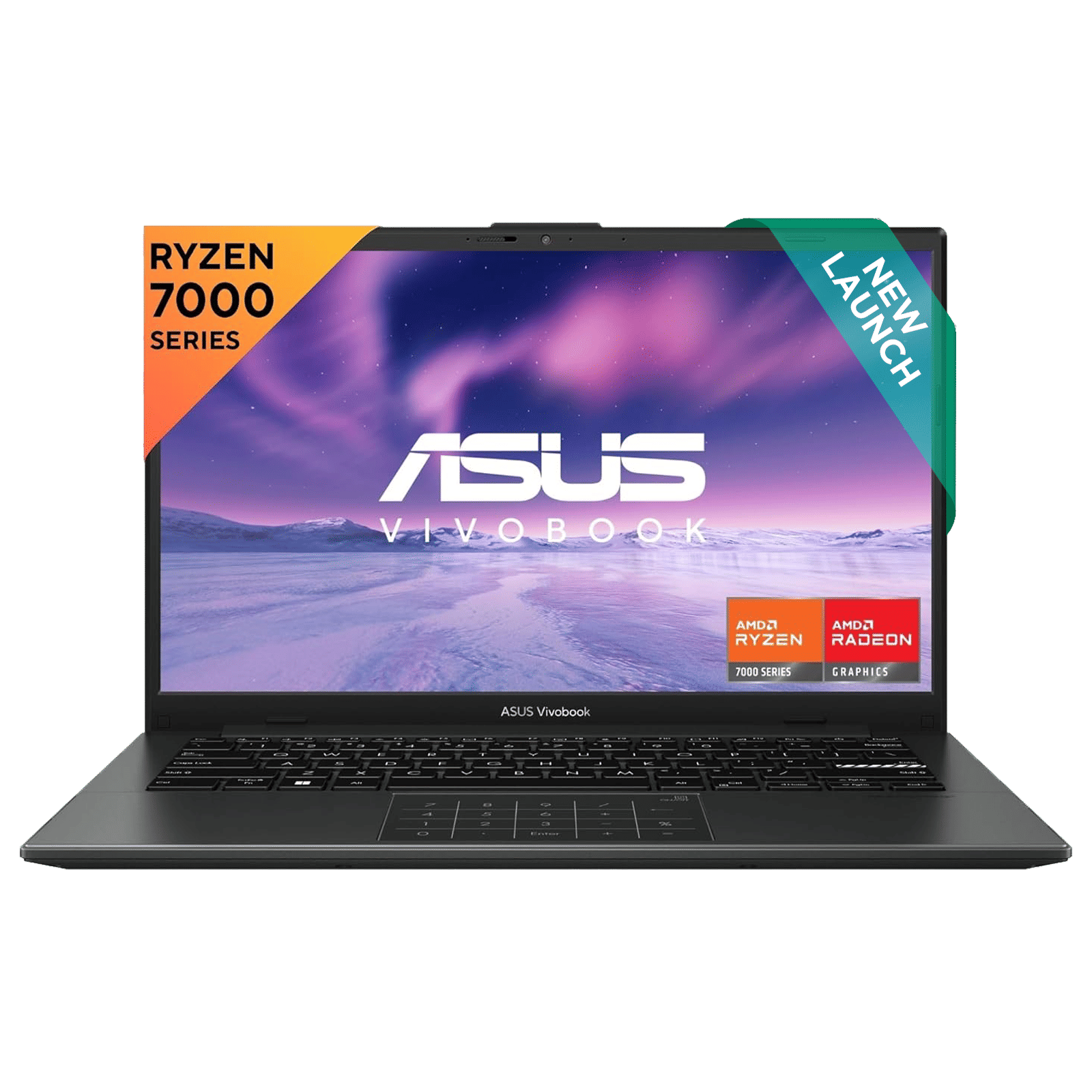 ASUS Vivobook Go 14 AMD Ryzen 3 7320U Thin & Light Laptop (8GB, 512GB SSD, Windows 11 Home, 14 inch Full HD Display, MS Office Home 2024, Mixed Black, 1.38 KG)