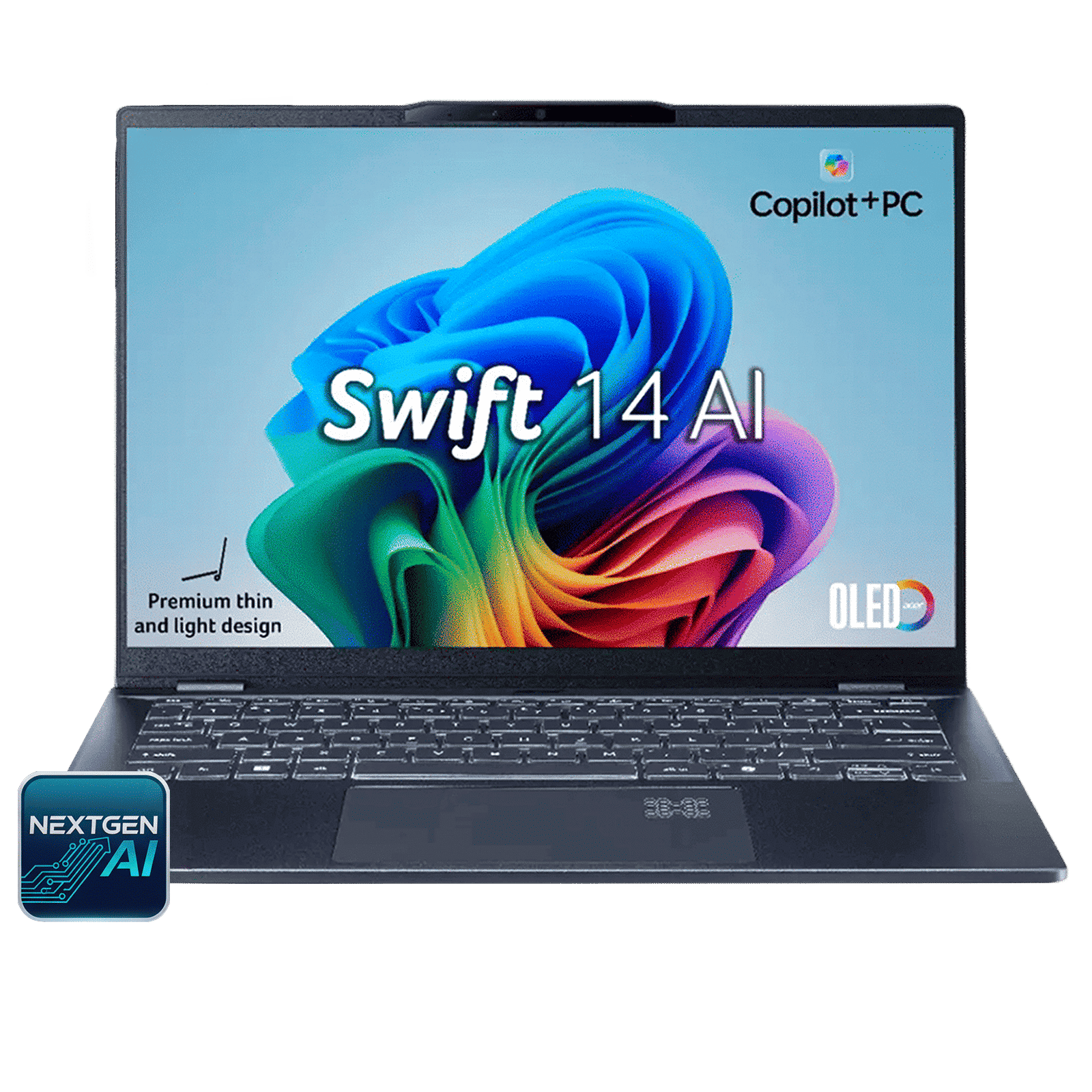 acer Swift 14 AI SF14-51 Intel Core Ultra 7 Thin & Light Laptop (16GB, 1TB SSD, Windows 11 Home, 14 inch OLED WUXGA Display, MS Office, Steam Blue, 1.28 KG)