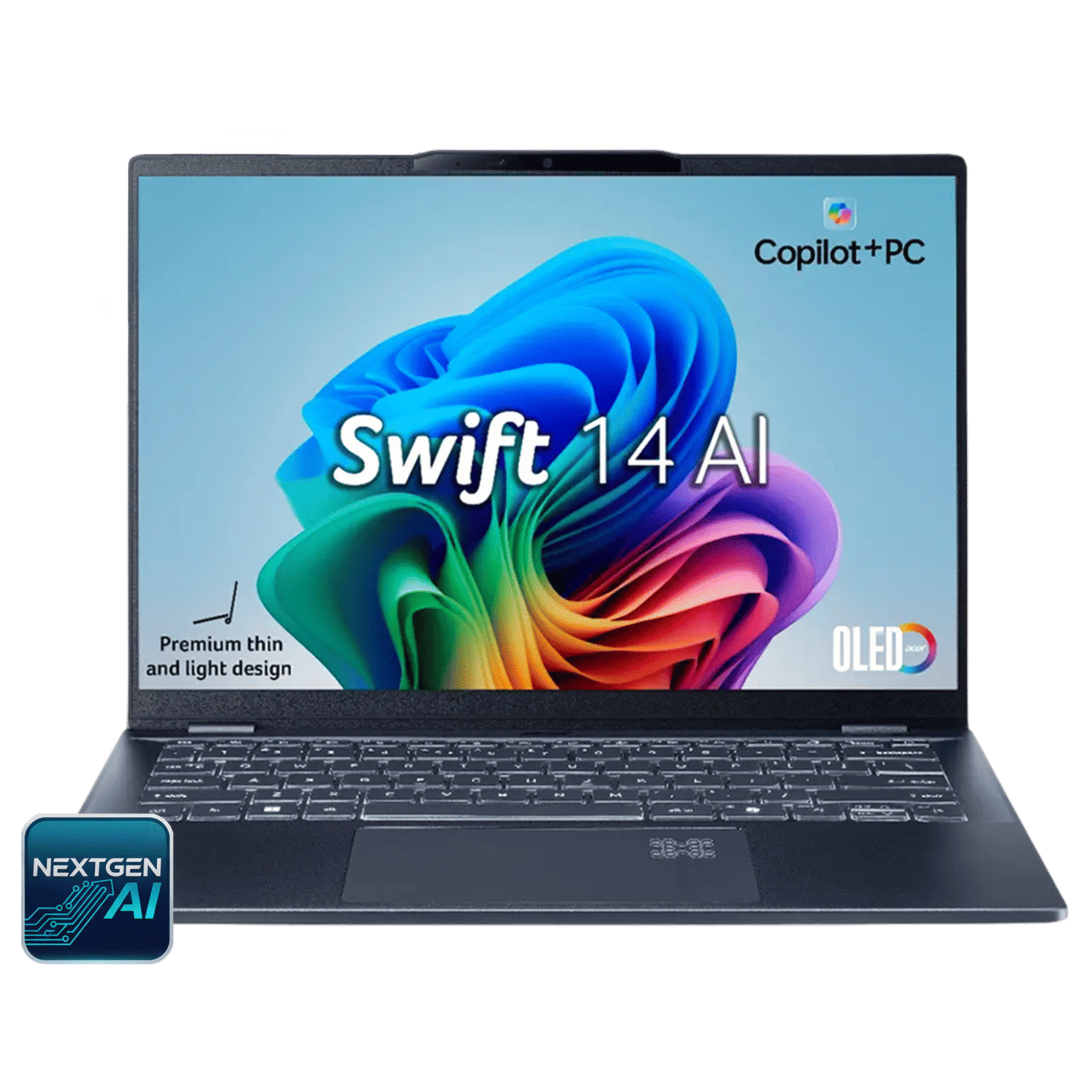 acer Swift 14 AI SF14-51 Intel Core Ultra 5 Thin & Light Laptop (16GB, 512GB SSD, Windows 11 Home, 14 inch OLED WUXGA Display, MS Office, Steam Blue, 1.25 KG)