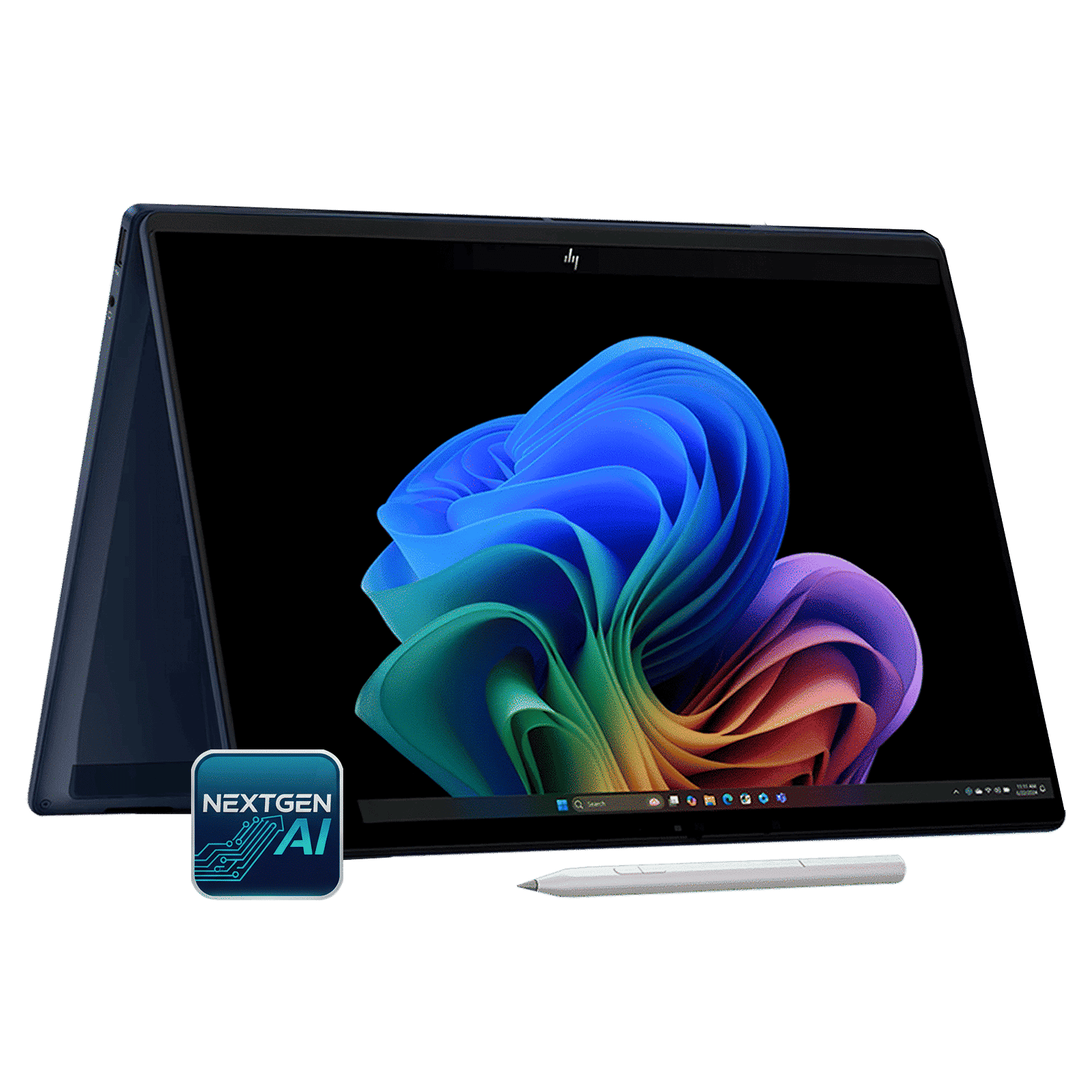 HP OmniBook X Flip 14-fm0026TU Intel Core Ultra 7 Touchscreen Thin & Light Laptop (16GB, 512GB SSD, Windows 11 Home, 14 inch 3K OLED Display, MS Office Home 2024, Atmospheric Blue, 1.38 KG)