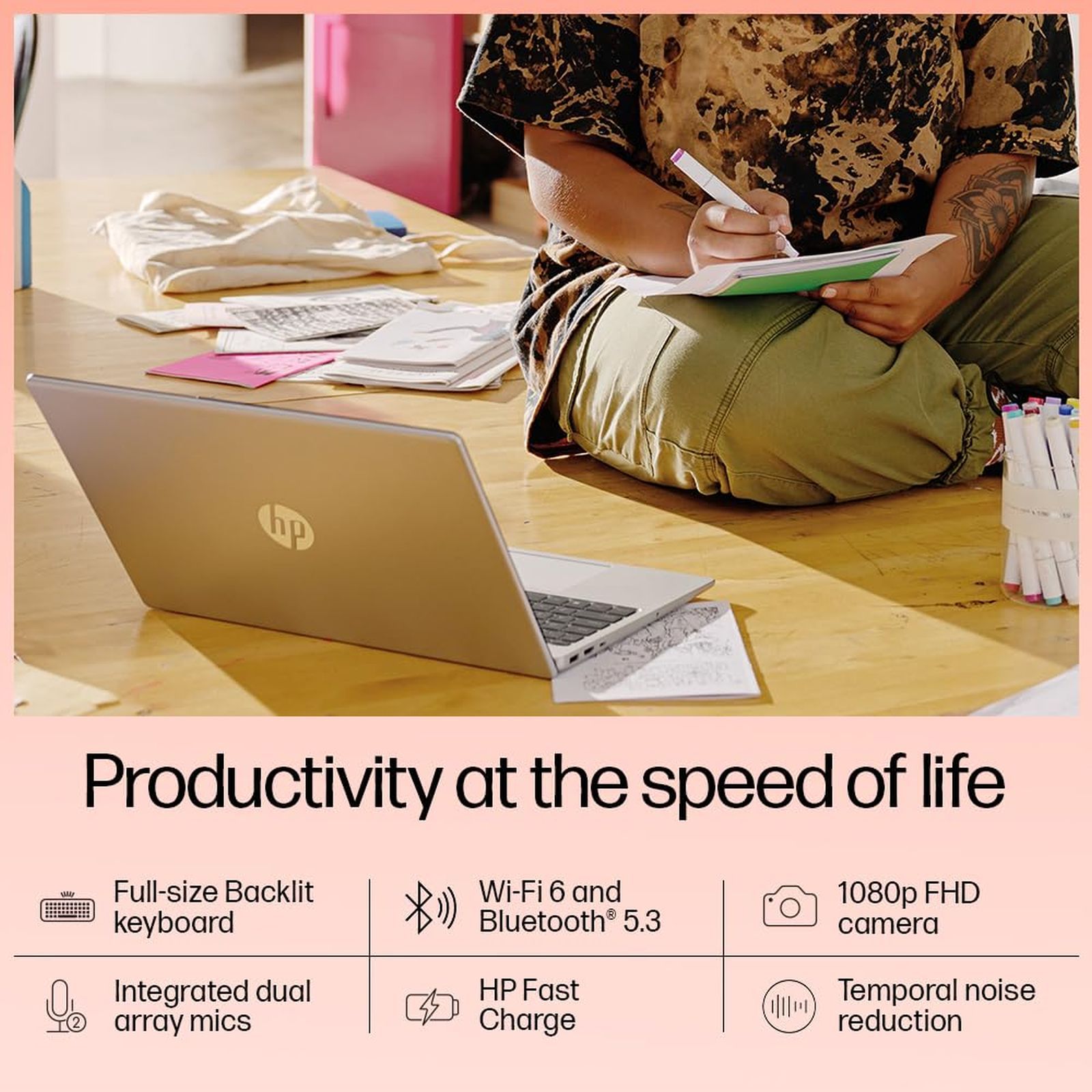 HP 15-fd0489TU Intel Core i3 13th Gen Laptop (8GB, 512GB SSD, Windows 11 Home, 15.6 inch Full HD Display, MS Office 2024, Natural Silver, 1.59 KG)