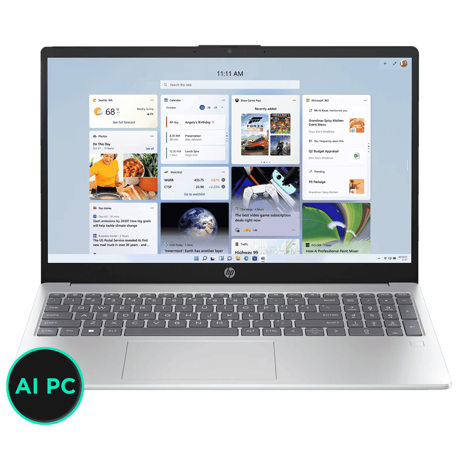 HP 15-hr1000TU Intel Core Ultra 5 Thin & Light Laptop (16GB, 512GB SSD, Windows 11 Home, 15.6 inch Full HD Display, Natural Silver, 1.65 KG)