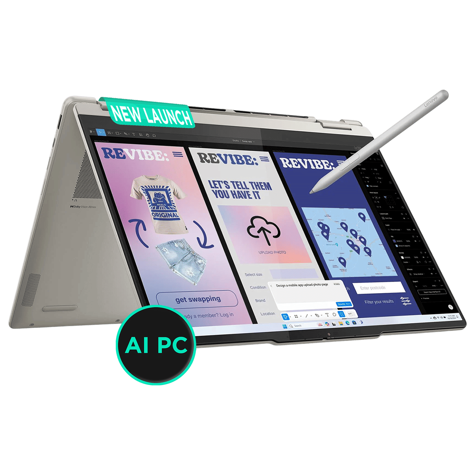 Lenovo Yoga 7 14ILL10 Intel Core Ultra 7 Touchscreen 2-in-1 Laptop (16GB, 1TB SSD, Windows 11 Home, 14 inch WUXGA OLED Display, MS Office 2024, Seashell, 1.38 KG)