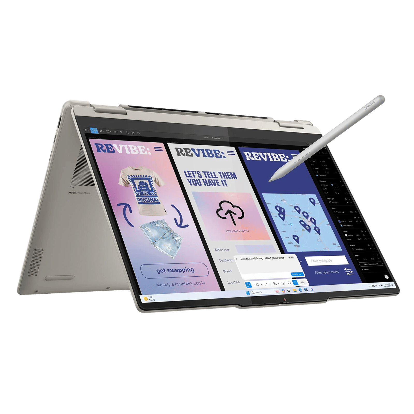 Lenovo Yoga 7 14ILL10 Intel Core Ultra 7 Touchscreen 2-in-1 Laptop (32GB, 1TB SSD, Windows 11 Home, 14 inch 2.8K WQXGA Plus OLED Display, MS Office 2024, Seashell, 1.38 KG)