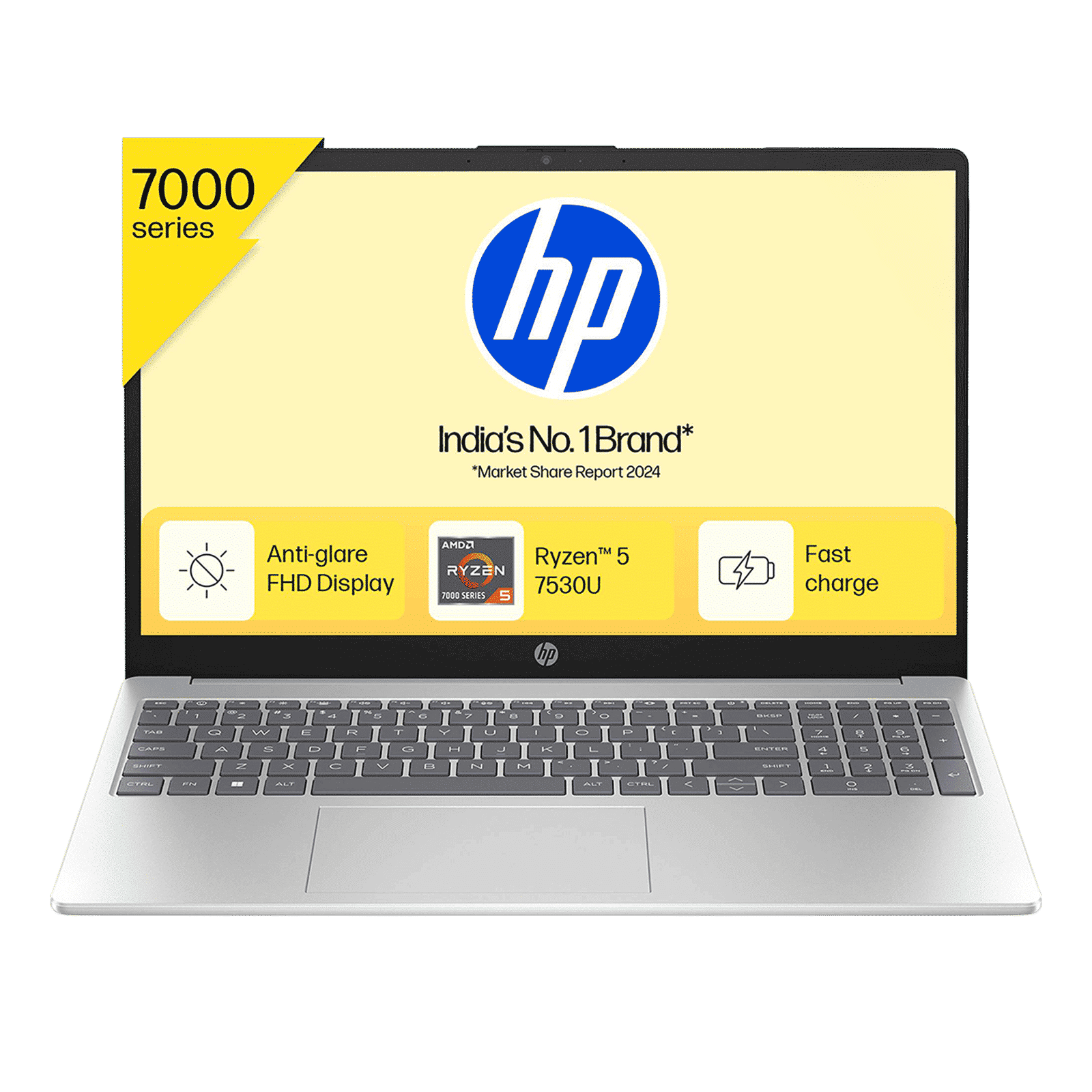 HP 15-fc0389AU AMD Ryzen 5 Thin & Light Laptop (16GB, 512GB SSD, Windows 11 Home, 15.6 inch Full HD Display, Natural Silver, 1.59 KG)