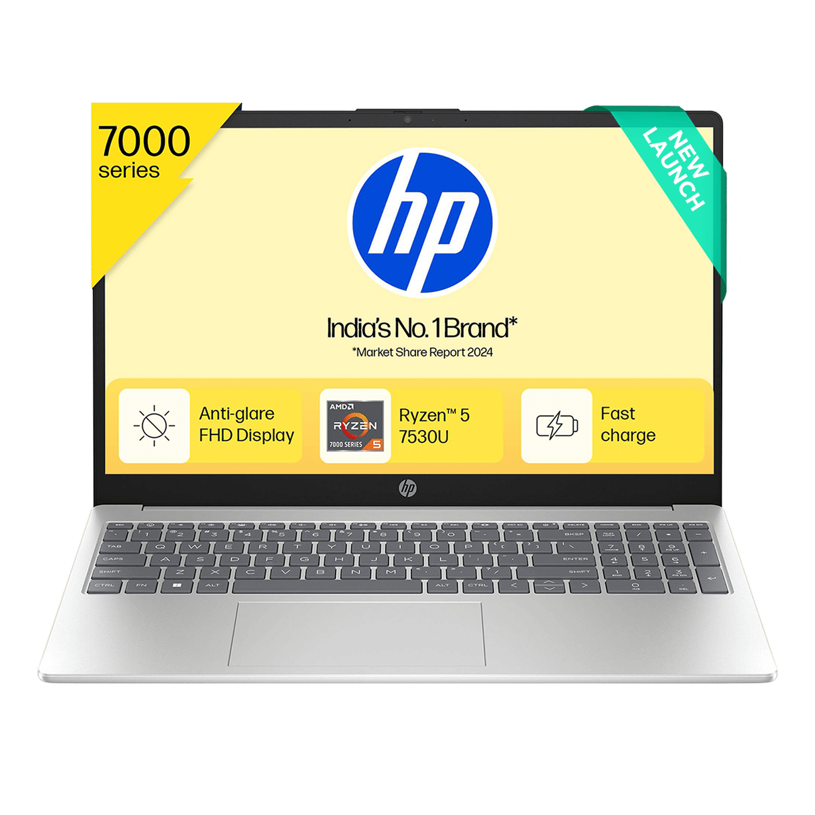 HP 15-fc0389AU AMD Ryzen 5 Thin & Light Laptop (16GB, 512GB SSD, Windows 11 Home, 15.6 inch Full HD Display, Natural Silver, 1.59 KG)