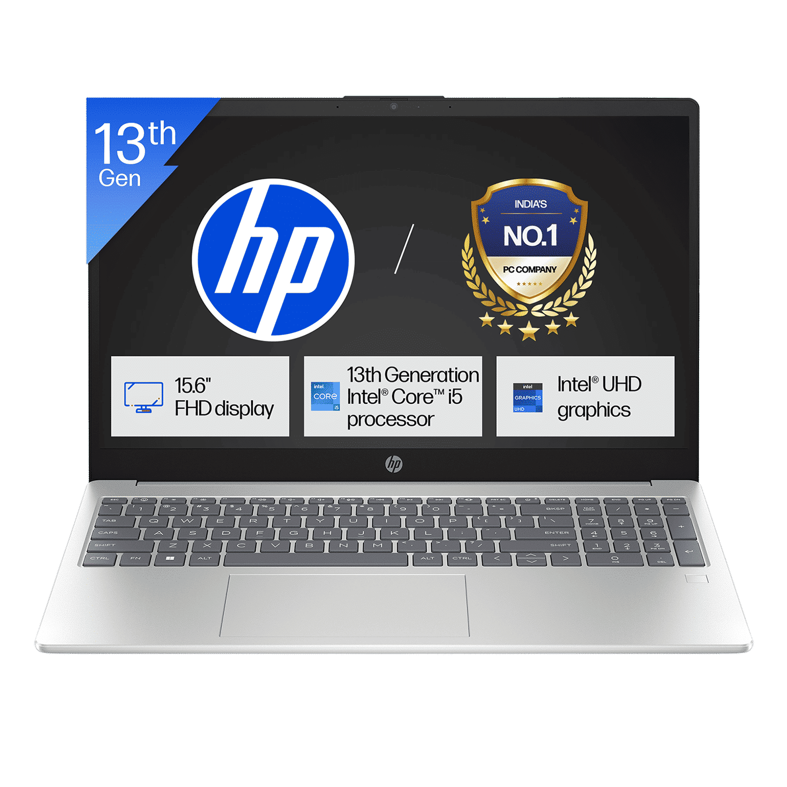 HP 15-fr0049TU Intel Core i5 13th Gen Thin & Light Laptop (16GB, 512GB SSD, Windows 11 Home, 15.6 inch Full HD Display, Natural Silver, 1.65 KG)