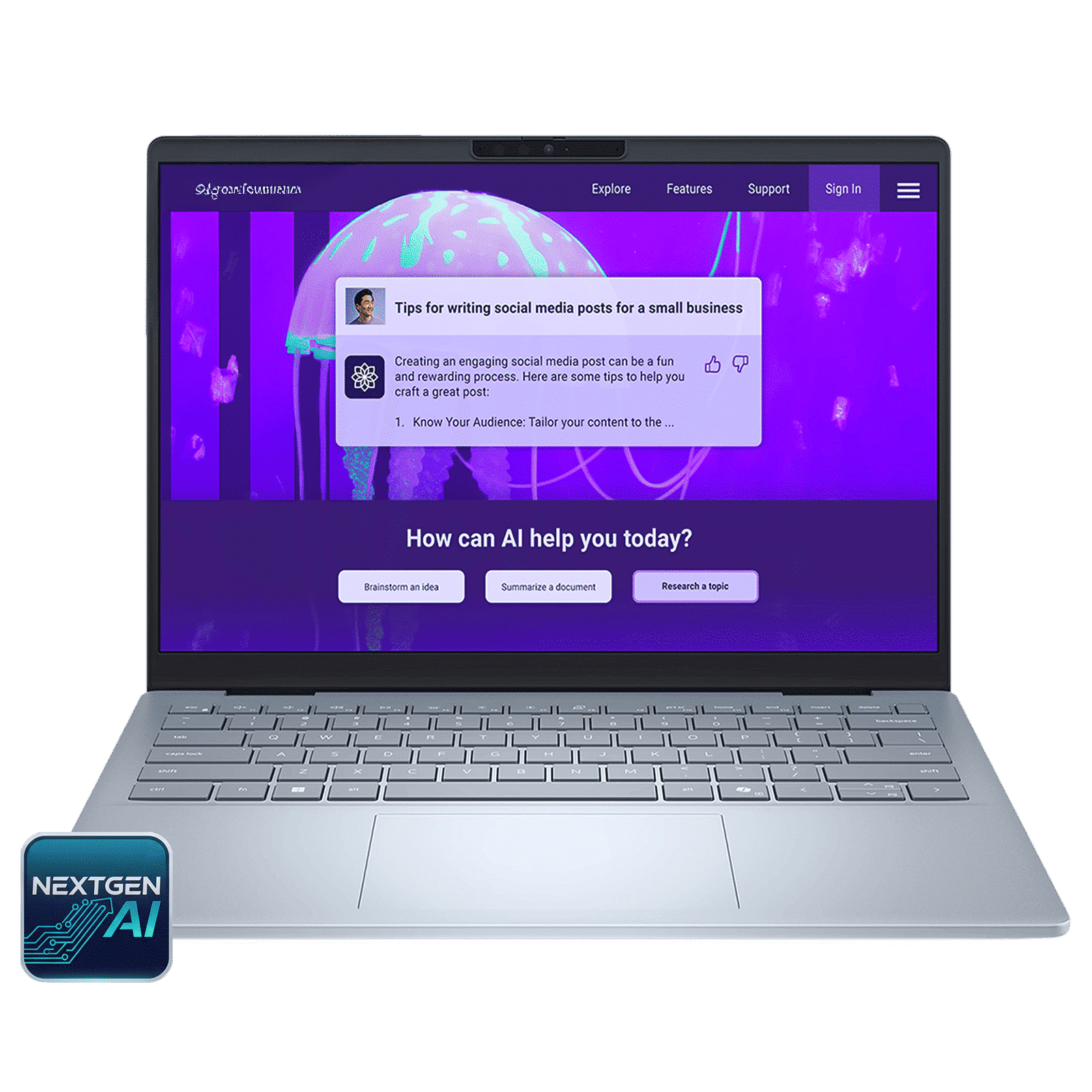 Dell 14 Plus Intel Core Ultra 7 Thin & Light Laptop (16GB, 512GB SSD, Windows 11 Home, 14 inch 2.5K IPS Display, MS Office Home 2024, Ice Blue, 1.55 KG)