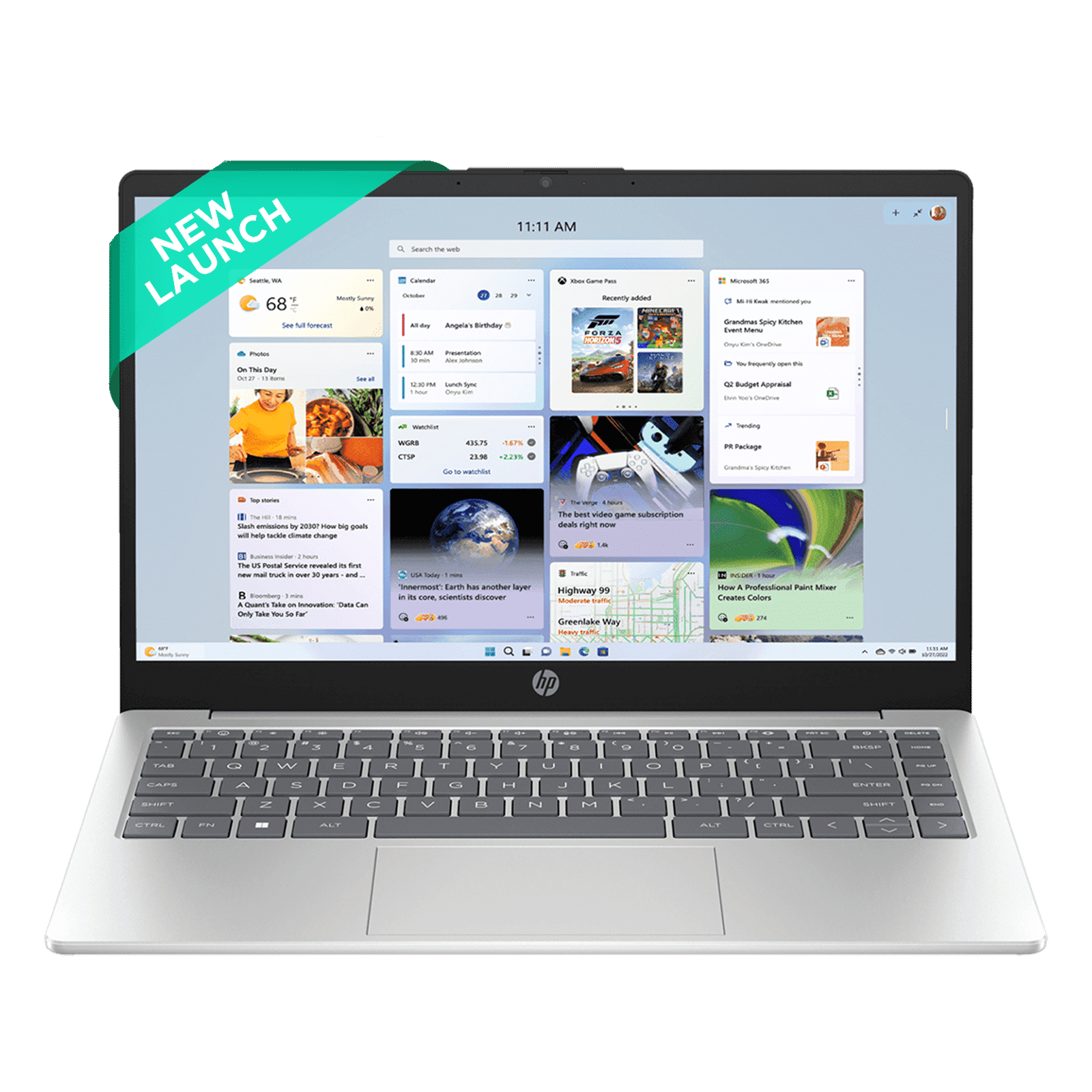 HP 14-gr1028TU Intel Core Ultra 7 Thin & Light Laptop (16GB, 512GB SSD, Windows 11 Home, 14 inch Full HD Display, Natural Silver, 1.4 KG)