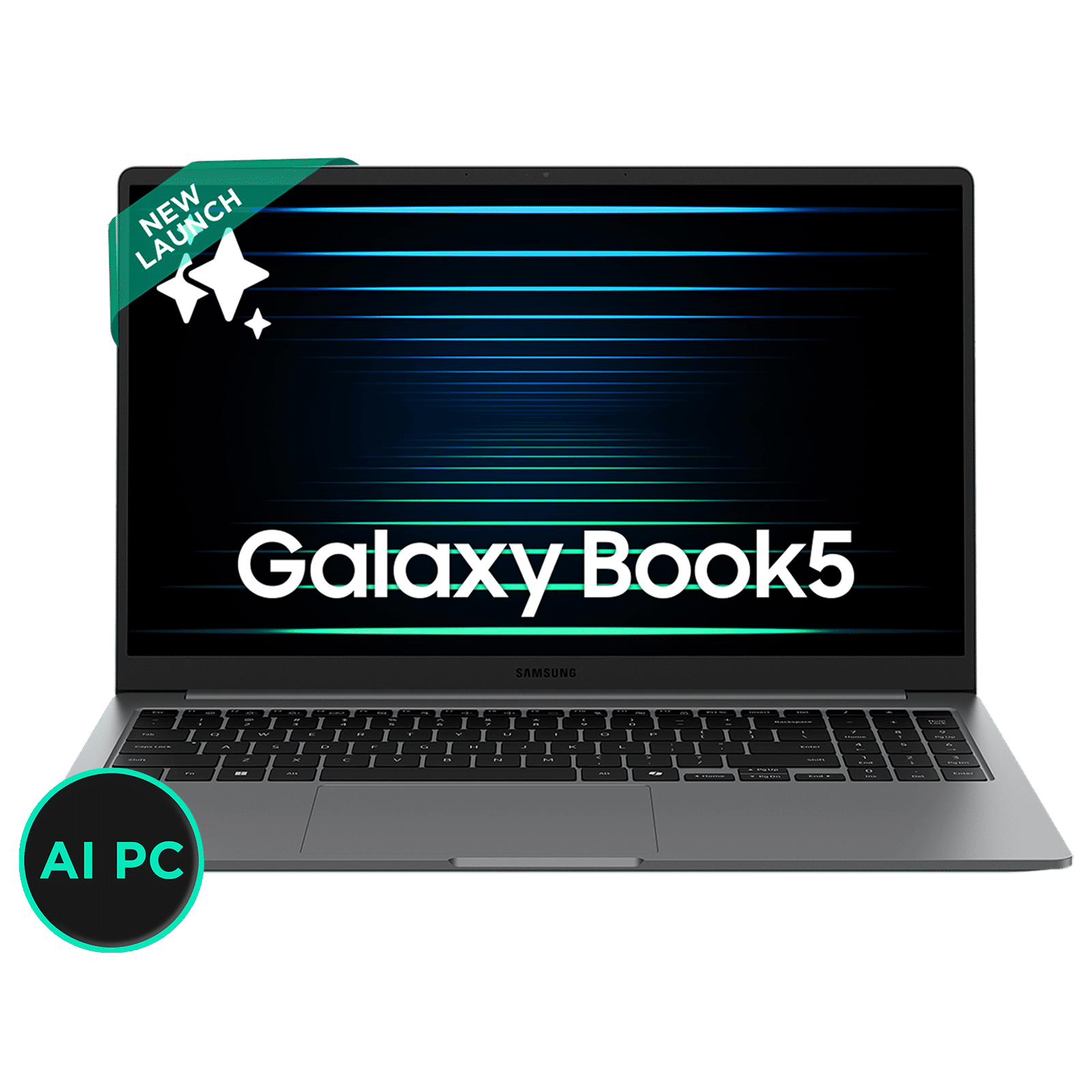 SAMSUNG Galaxy Book5 Intel Core Ultra 7 Thin & Light Laptop (16GB, 512GB SSD, Windows 11 Home, 15.6 inch Full HD IPS Display, MS Office Home 2024, Gray, 1.55 KG)