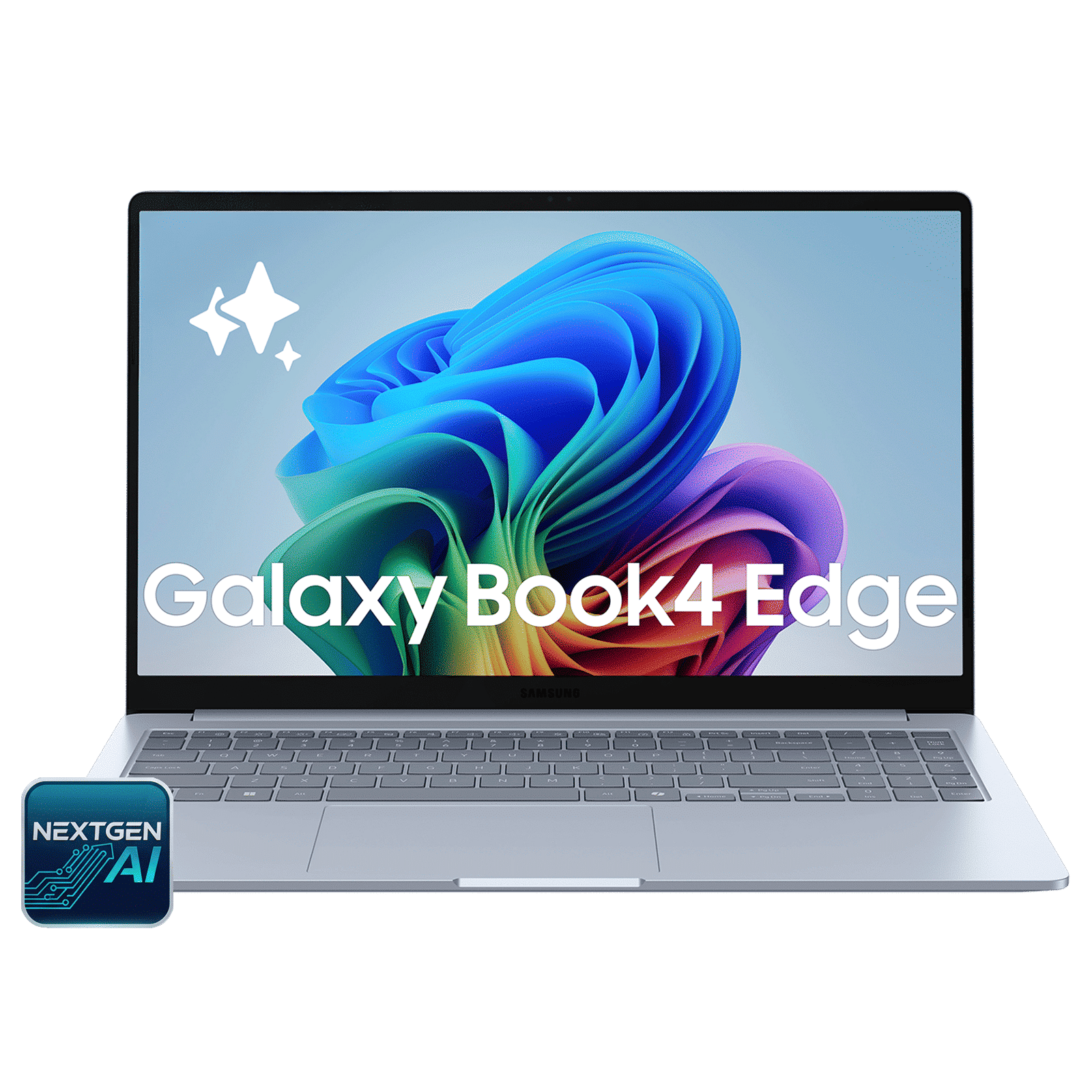 SAMSUNG Galaxy Book4 Edge Qualcomm Snapdragon X Thin & Light Laptop (16GB, 512GB eUFS, Windows 11 Home, 15.59 inch Full HD IPS Display, MS Office Home & Student 2024, Sapphire Blue, 1.5 KG)