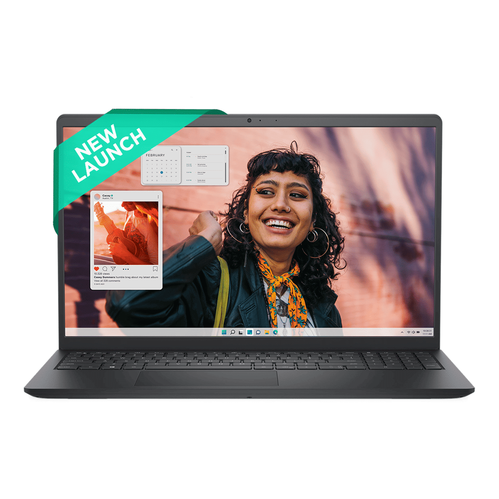 DELL DC 15250 Intel Core 3 Thin & Light Laptop (16GB, 512GB SSD, Windows 11, 15.6 inch Full HD Display, MS Office Home 2024, Carbon Black, 1.66 KG)