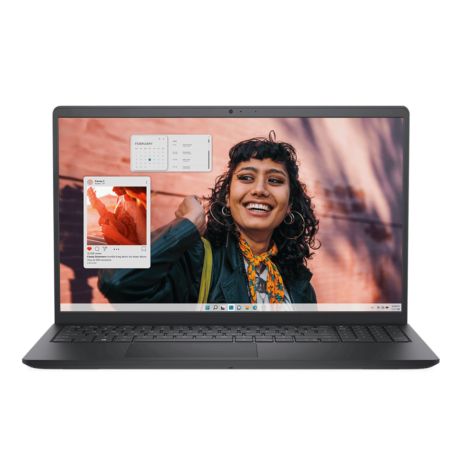 DELL DC 15250 Intel Core 3 Thin & Light Laptop (8GB, 512GB SSD, Windows 11, 15.6 inch Full HD IPS Display, MS Office Home 2024, Carbon Black, 1.66 KG)