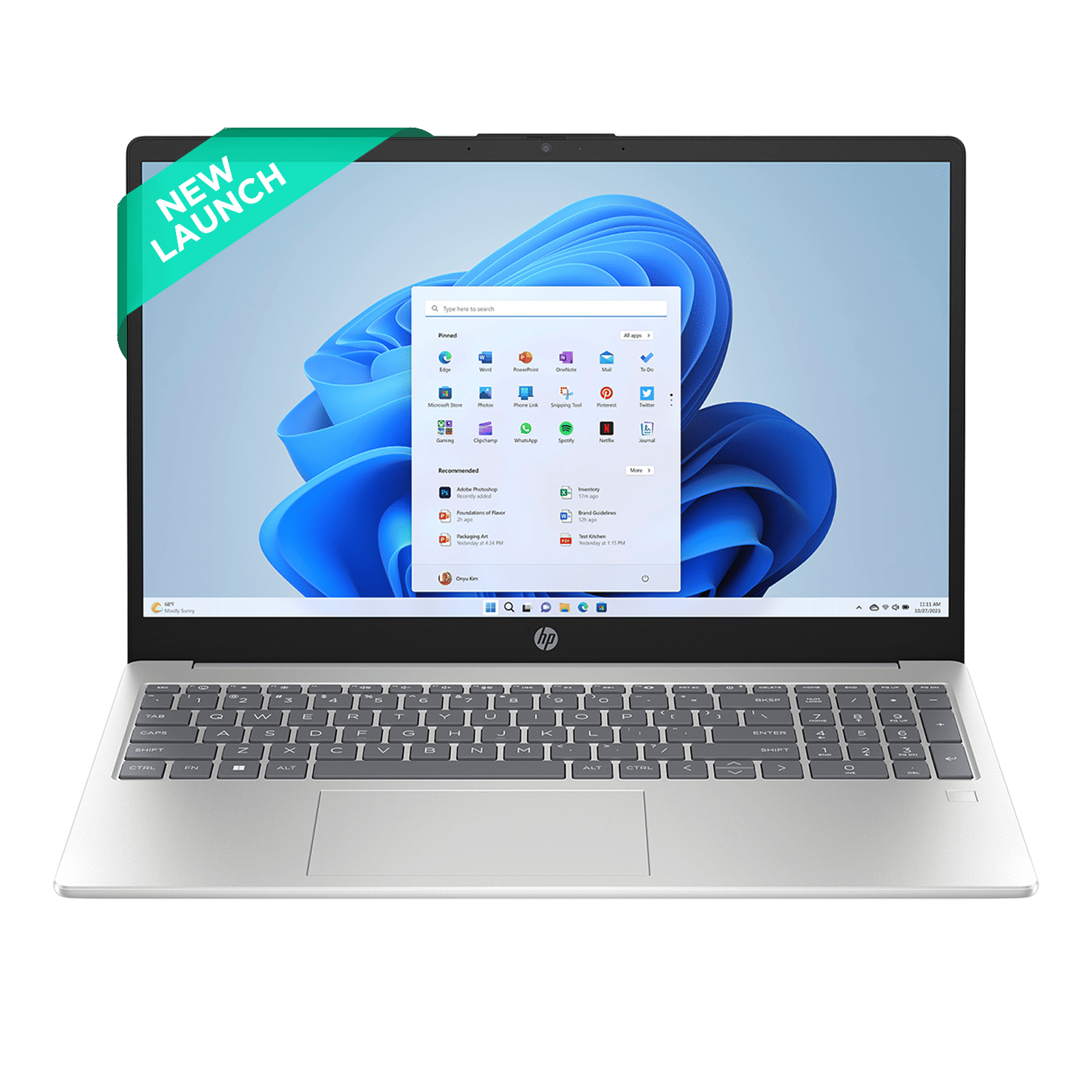 HP 15-HR0009TU Intel Core 5 120U 13th Gen Laptop (16GB, 512GB SSD, Windows 11 Home, 15.6 inch Full HD Display, MS Office Home 2024, Natural Silver, 1.59 KG)