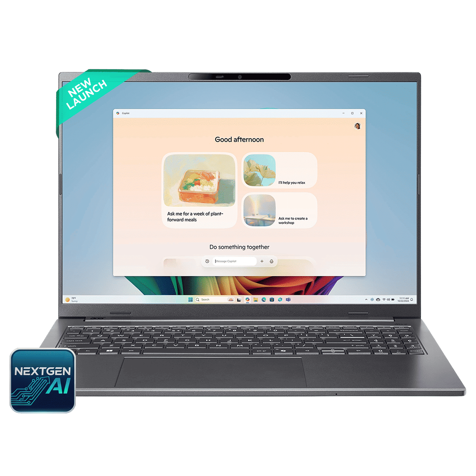 acer A16-11M Qualcomm Snapdragon X Laptop (16GB, 512GB SSD, Windows 11, 16 inch WUXGA Display, MS Office, Steel Grey, 1.7 KG)