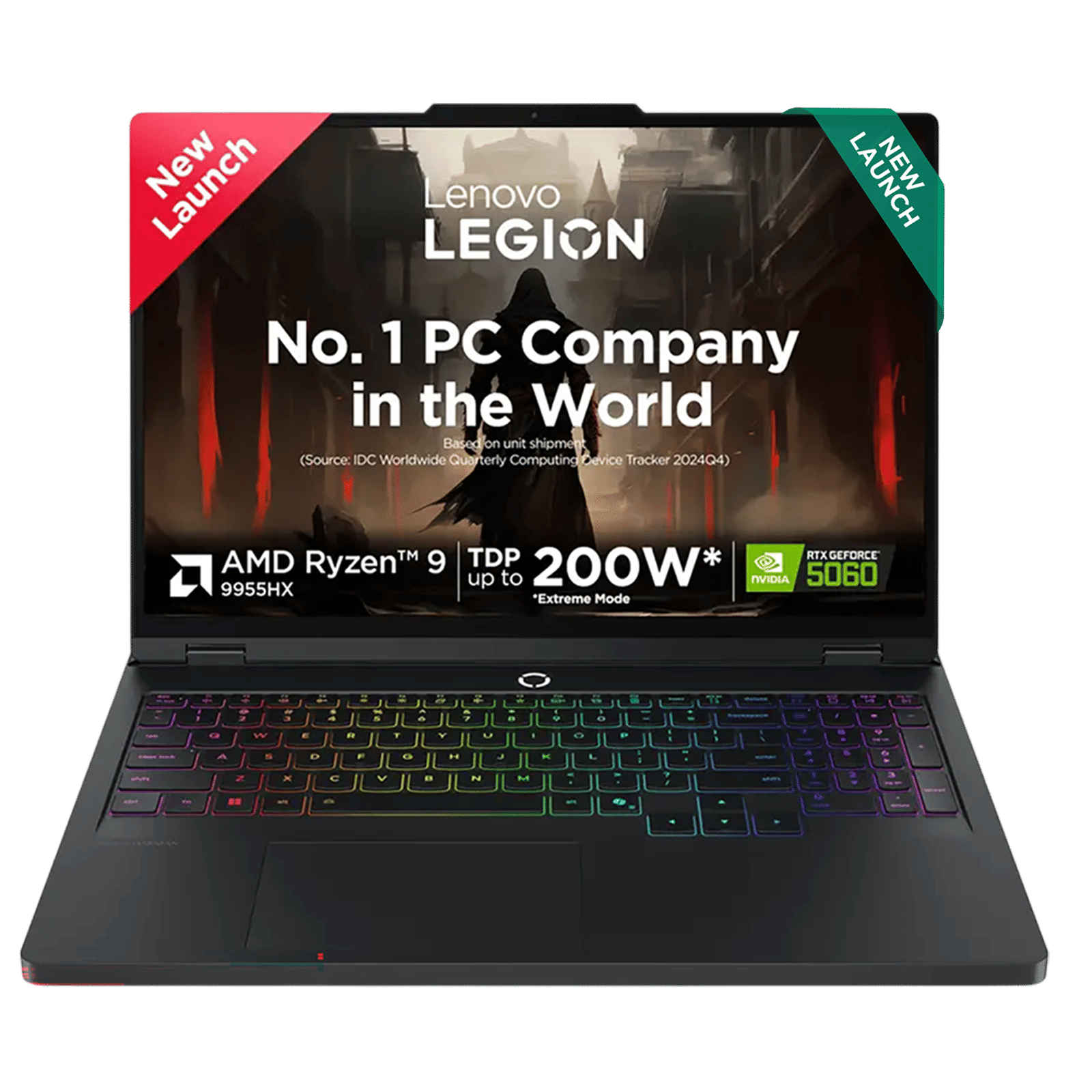 Lenovo Legion Pro 5 16AFR10 AMD Ryzen 9 Gaming Laptop (32GB, 1TB SSD, Windows 11 Home, 8GB Graphics, 16 Inch 165 Hz WQXGA OLED Display, NVIDIA GeForce RTX 5060, MS Office Home 2024, Eclipse Black, 2.3 KG)
