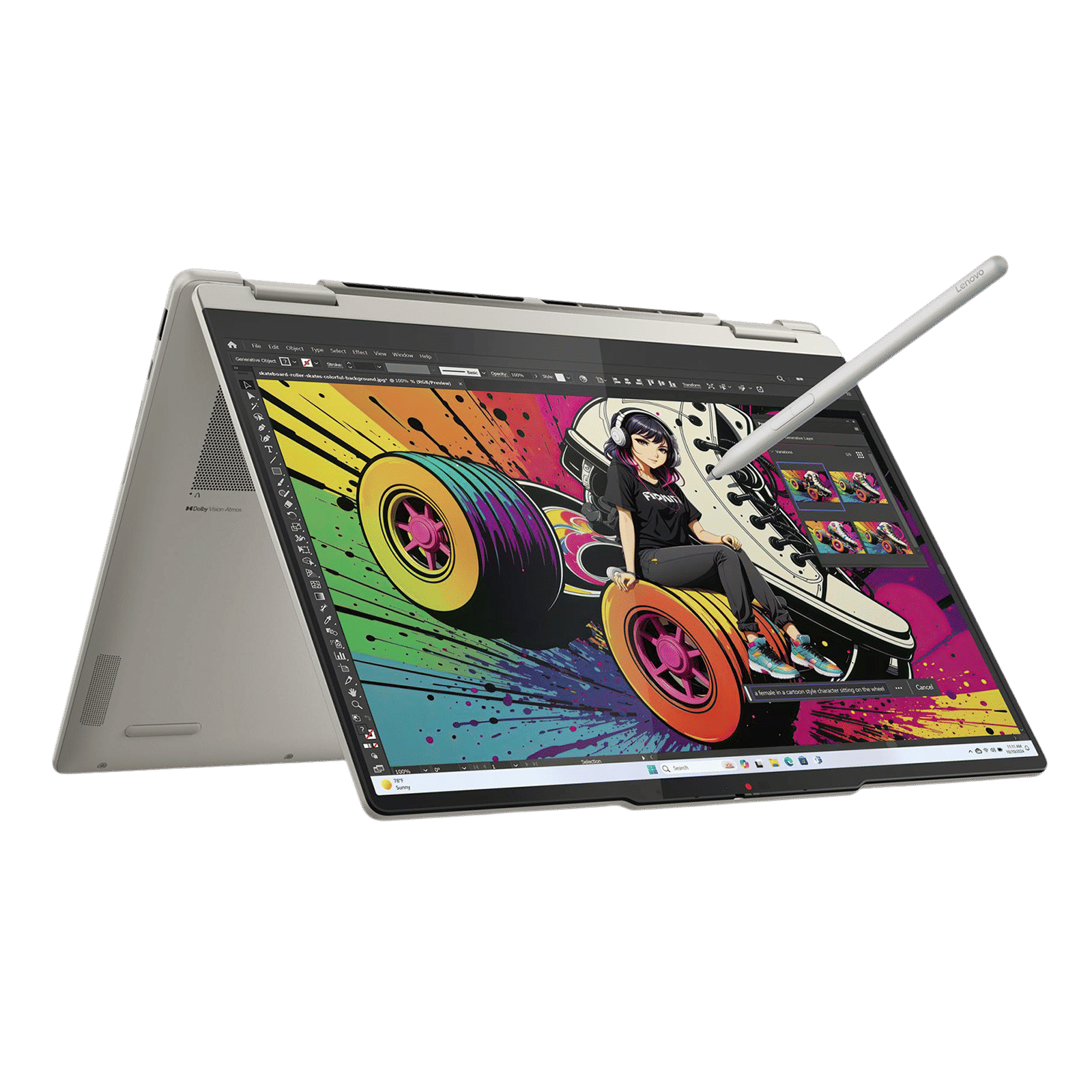 Lenovo Yoga 7 AMD Ryzen AI 7 Touchscreen 2-in-1 Laptop (16GB, 512GB SSD, Windows 11 Home, 14 inch WUXGA OLED Display, MS Office Home 2024, Seashell, 1.38 KG)
