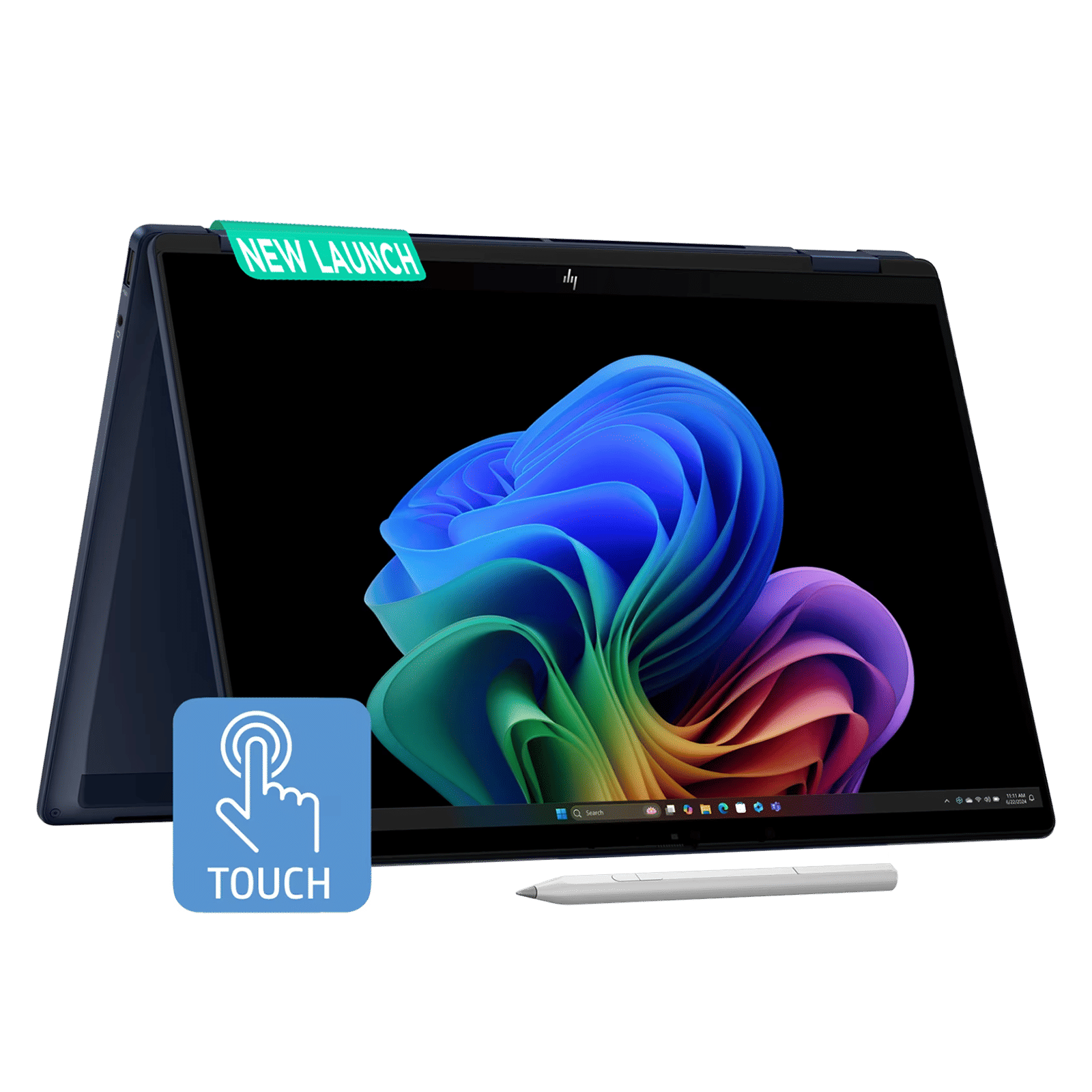 HP OmniBook X Flip Intel Core Ultra 7 2-in-1 Laptop (16GB, 1TB SSD, Windows 11 Home, 14 inch UWVA OLED Display, MS Office Home 2024, Atmospheric Blue, 1.38 KG)