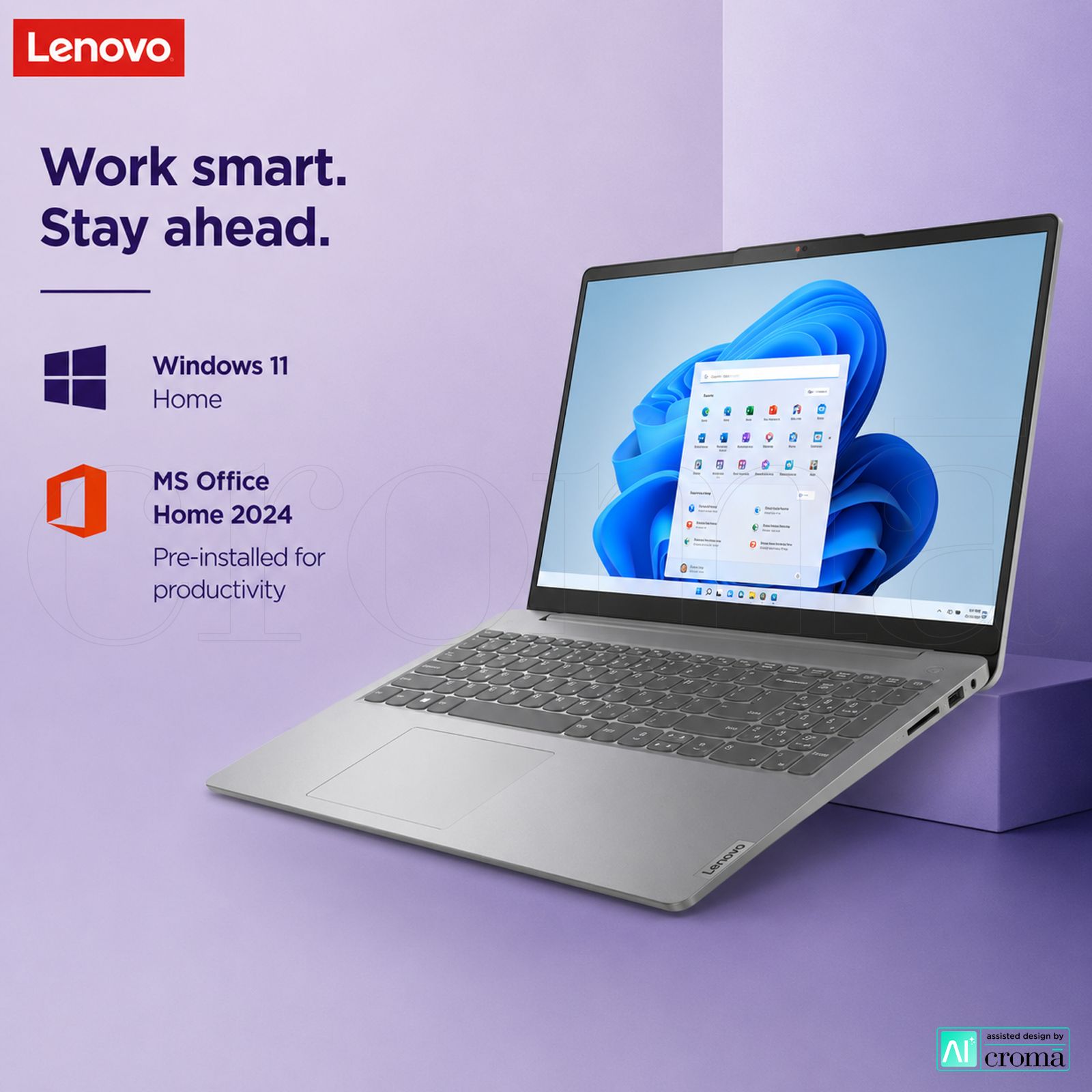 Lenovo IdeaPad Slim 3 15IRH10 Intel Core i7 13th Gen Thin & Light Laptop (16GB, 512GB SSD, Windows 11 Home, 15.3 inch WUXGA IPS Display, MS Office Home 2024, Luna Grey, 1.59 KG)