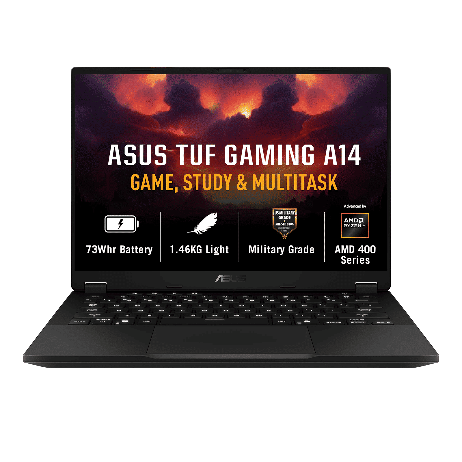Asus TUF A14 AMD Ryzen AI 9 465 Gaming Laptop (16GB, 512GB SSD, Windows 11 Home, 8GB Graphics, 14 inch 165 Hz WQXGA IPS Level Display, NVIDIA GeForce RTX 5060, MS Office Home 2024, Jaeger Gray, 1.46 KG)