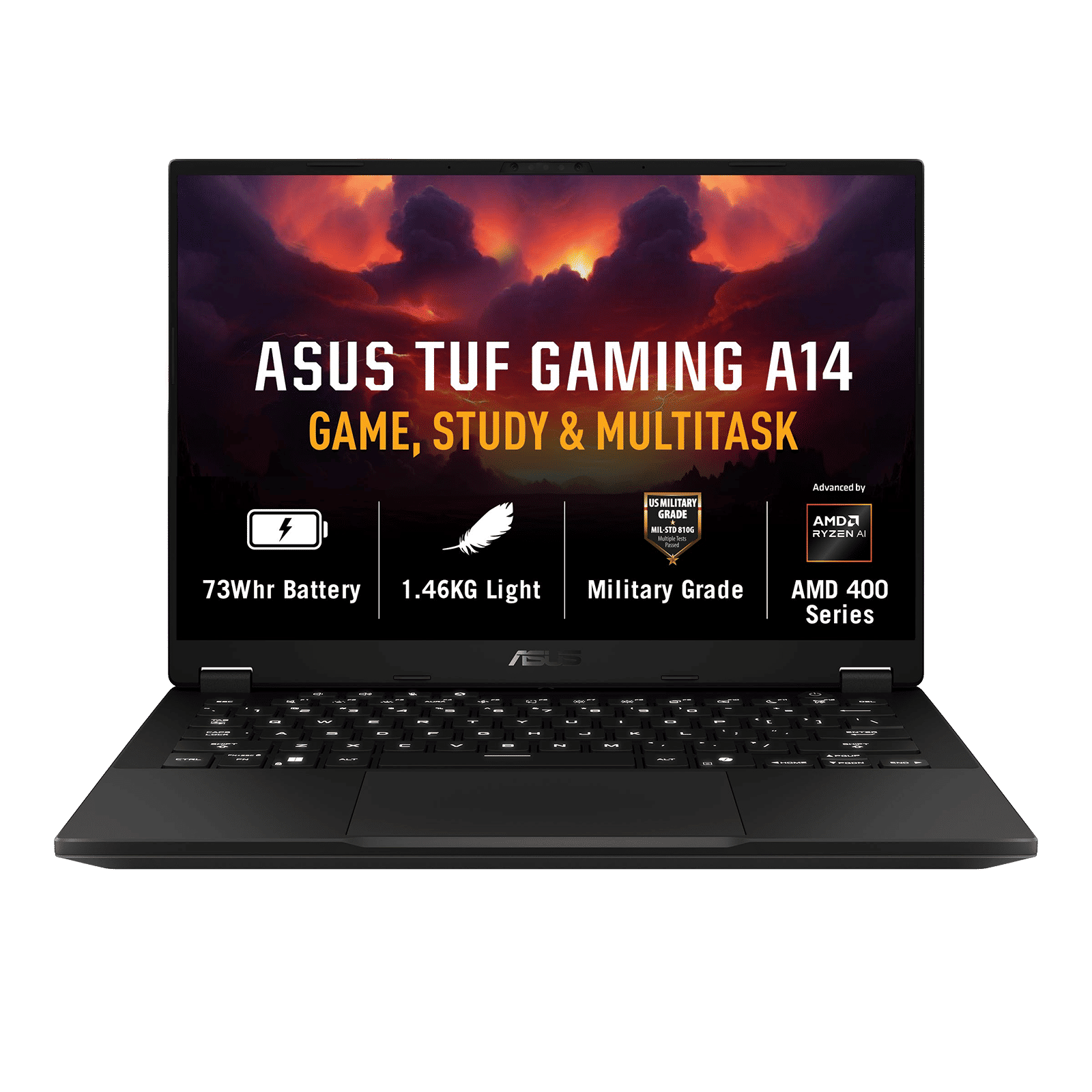 Asus TUF A14 AMD Ryzen AI 9 465 Gaming Laptop (16GB, 512GB SSD, Windows 11 Home, 8GB Graphics, 14 inch 165 Hz WQXGA IPS Level Display, NVIDIA GeForce RTX 5060, MS Office Home 2024, Jaeger Gray, 1.46 KG)
